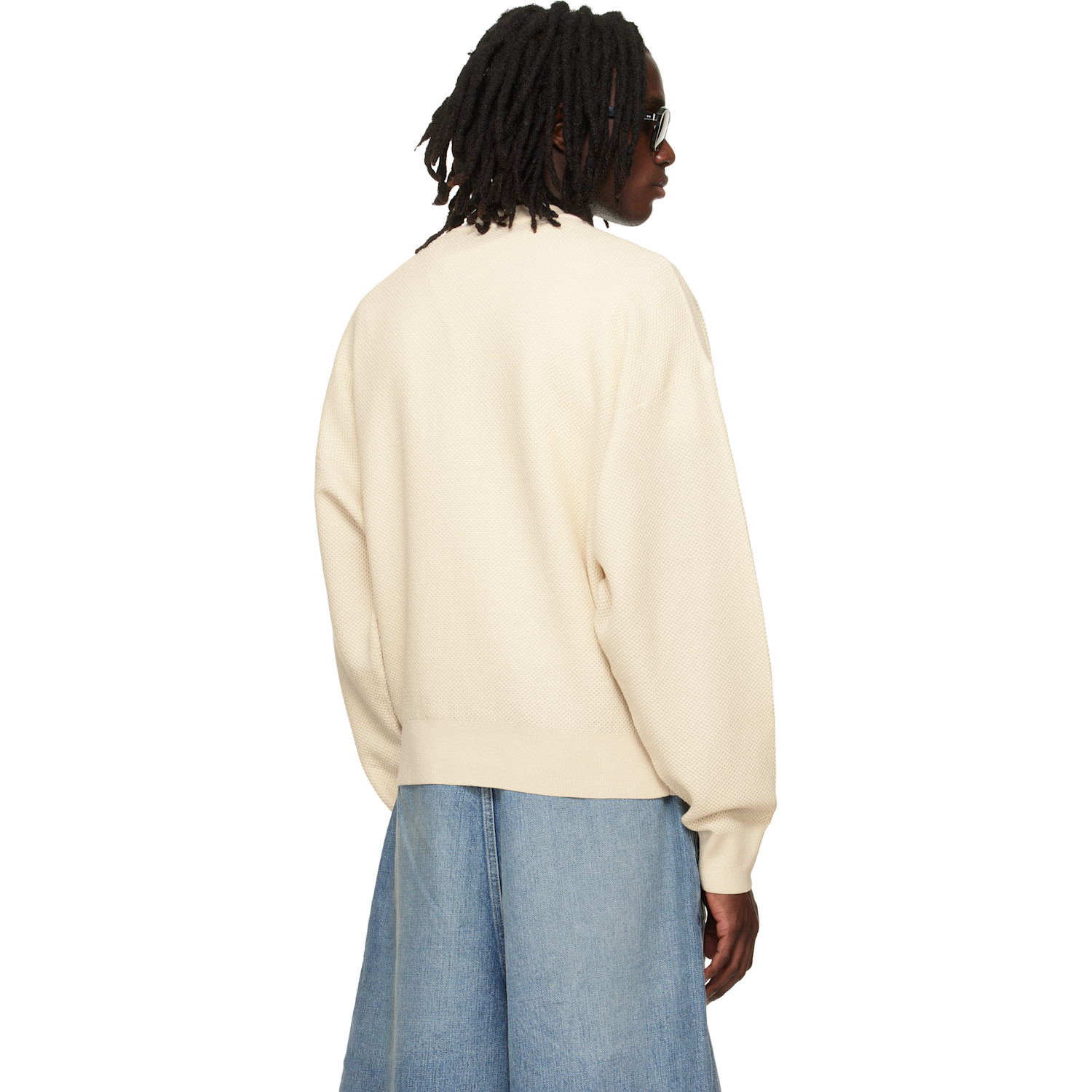  Fear Of God Off-white Wool Cotton Sport Mesh Knit Sweater 