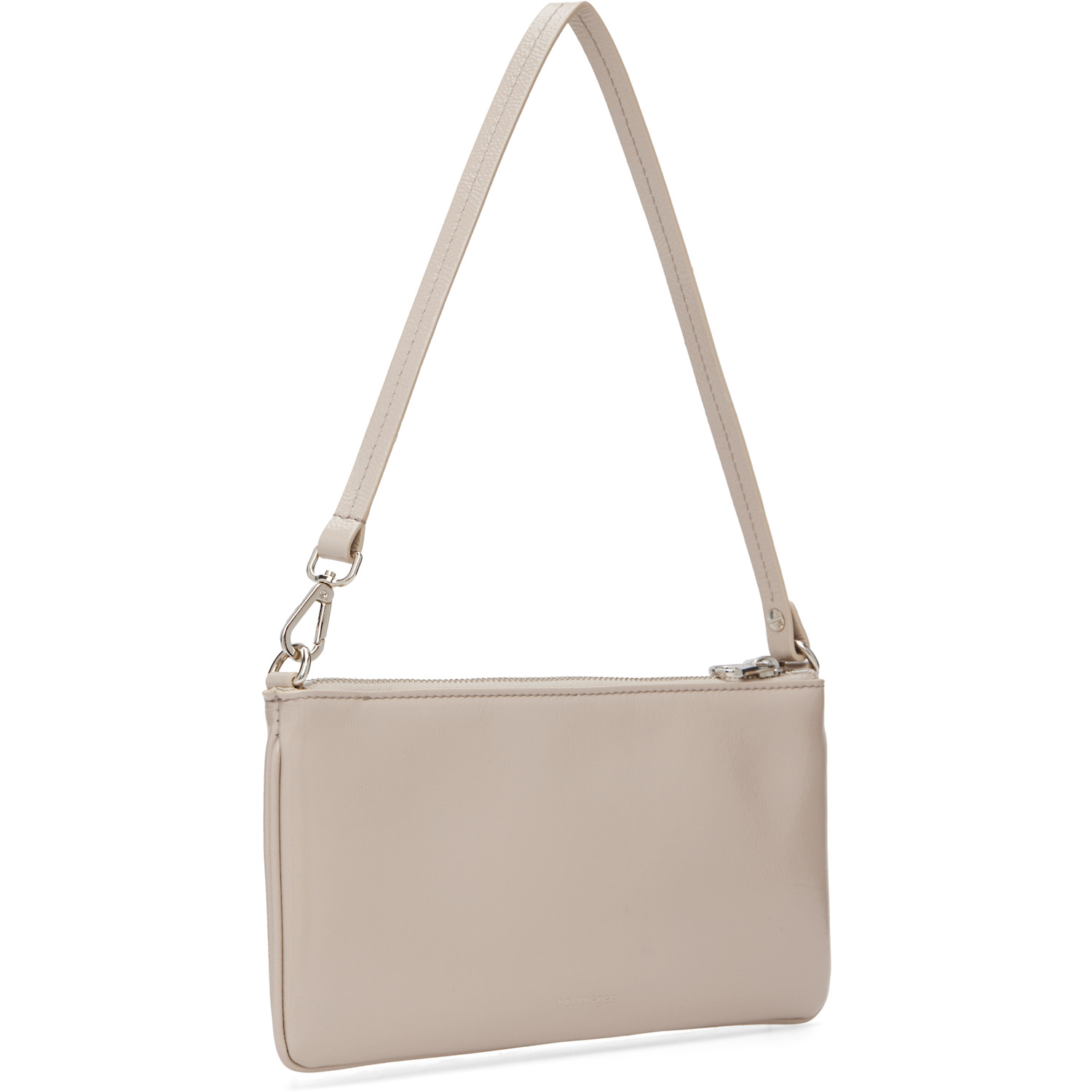 Courrèges Beige Zipped Naplack Pouch 