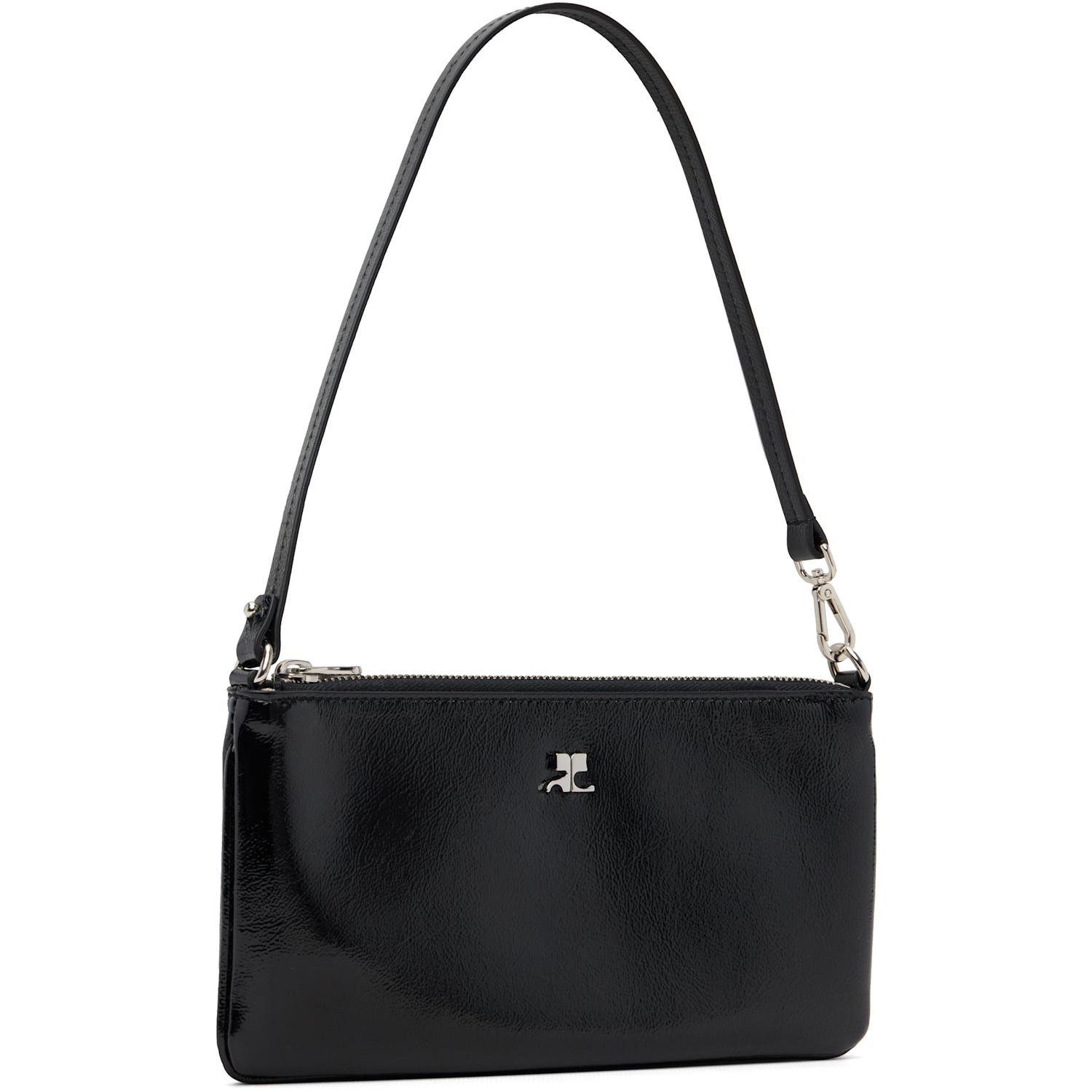  Courrèges Black Zipped Naplack Pouch 