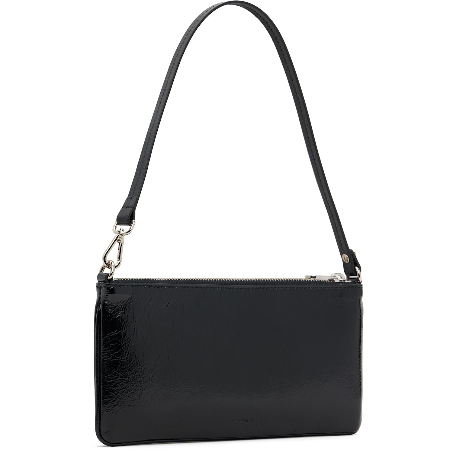  Courrèges Black Zipped Naplack Pouch 