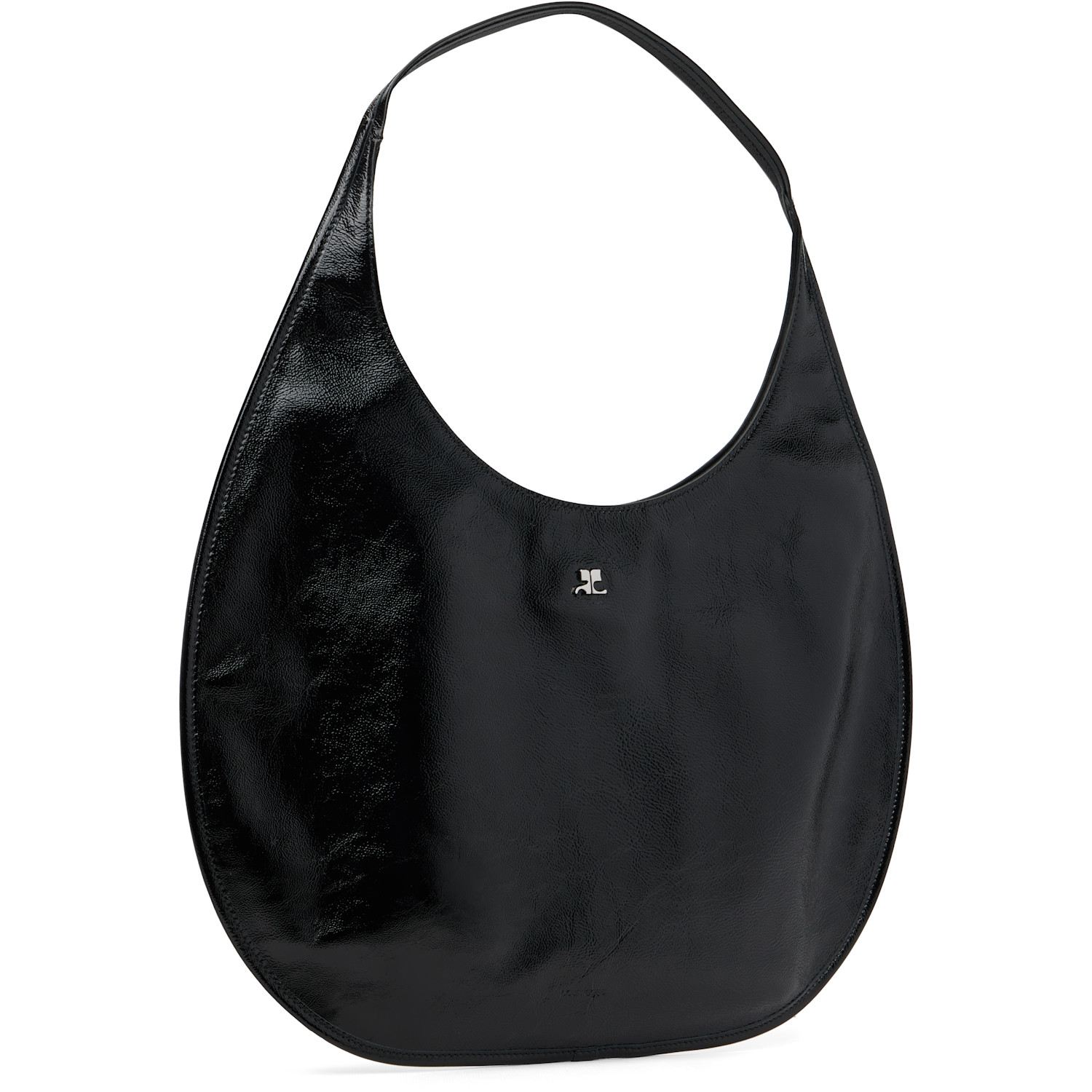  Courrèges Black Holy Naplack Leather Tote 