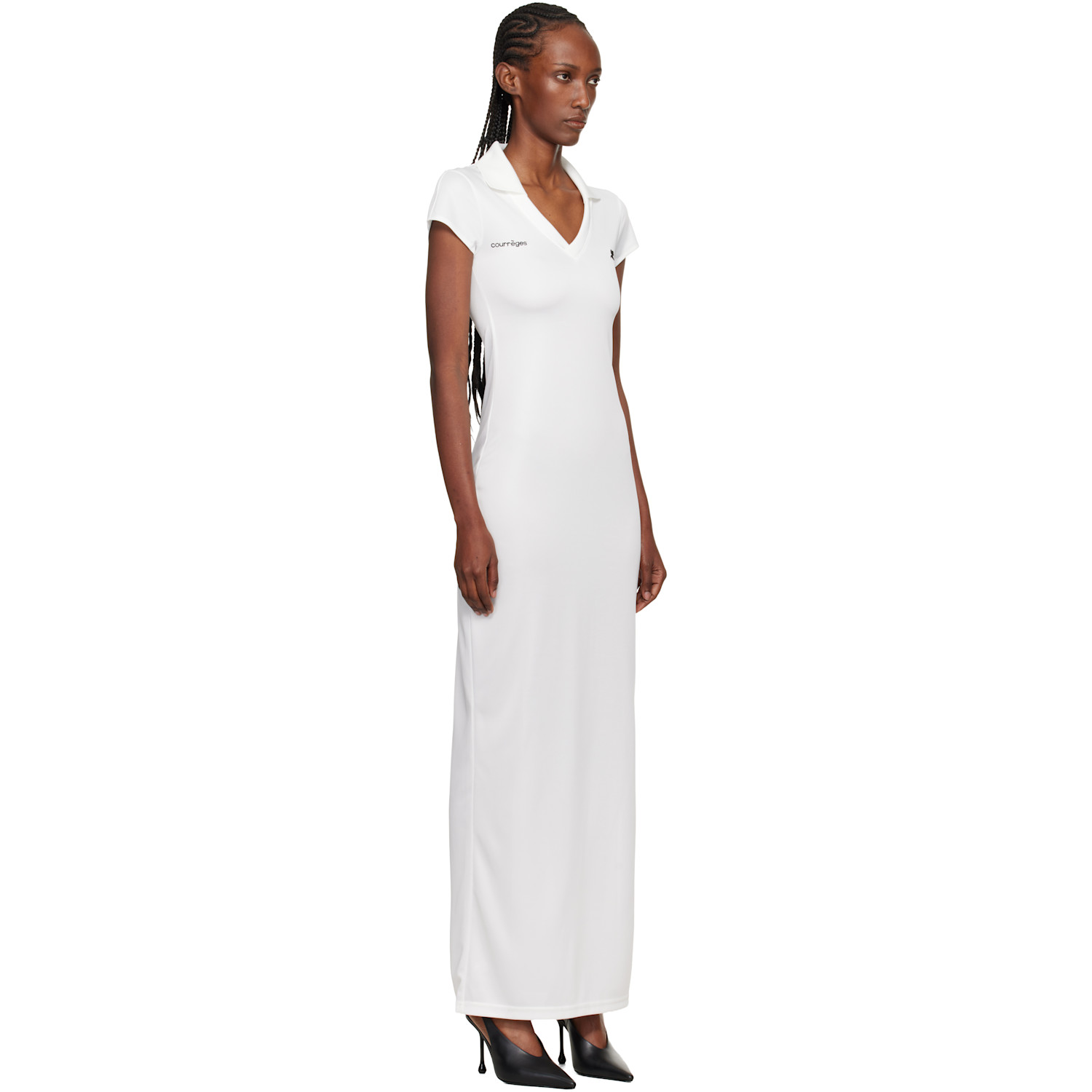  Courrèges White Sports Polo Maxi Dress 