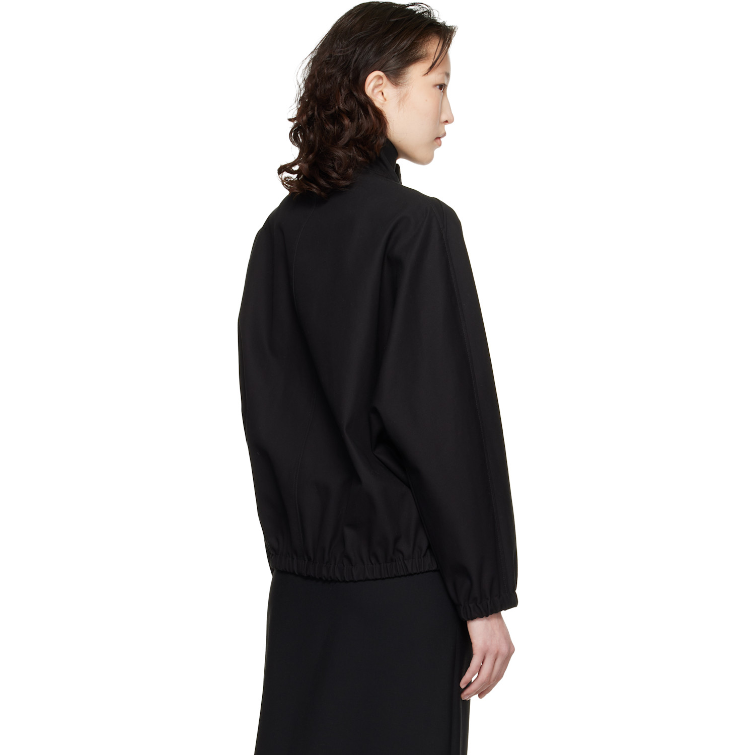  Courrèges Black Buckle Zipped Bomber Jacket 
