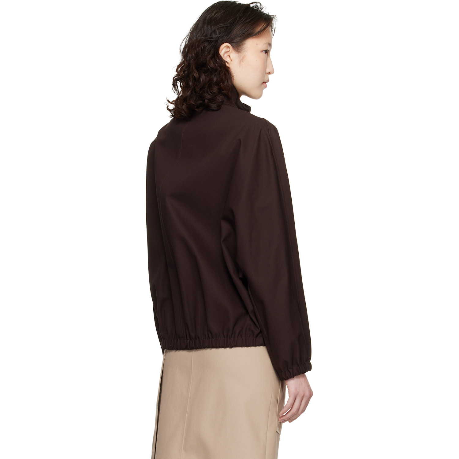  Courrèges Brown Buckle Zipped Bomber Jacket 