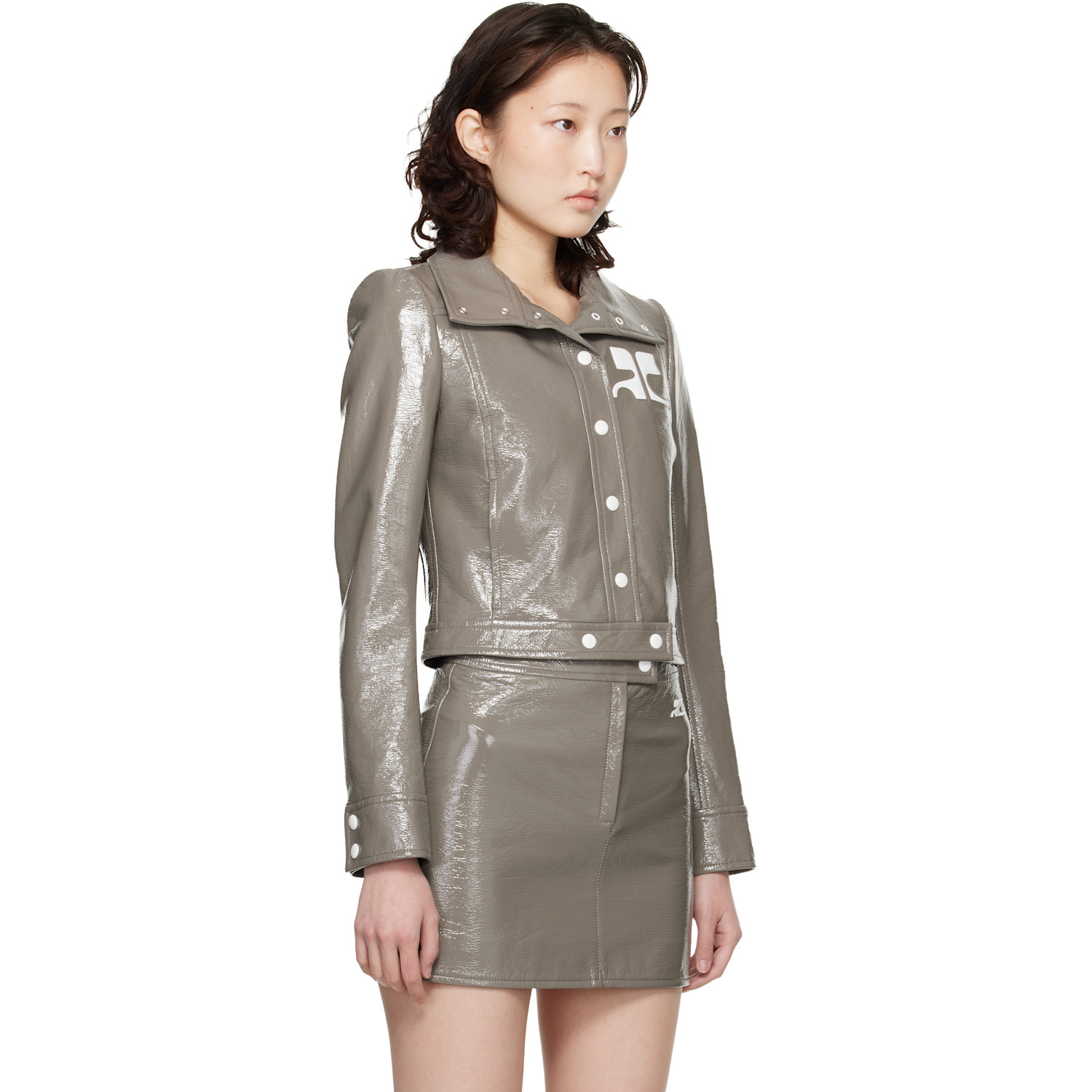  Courrèges Gray Reedition Vinyl Jacket 