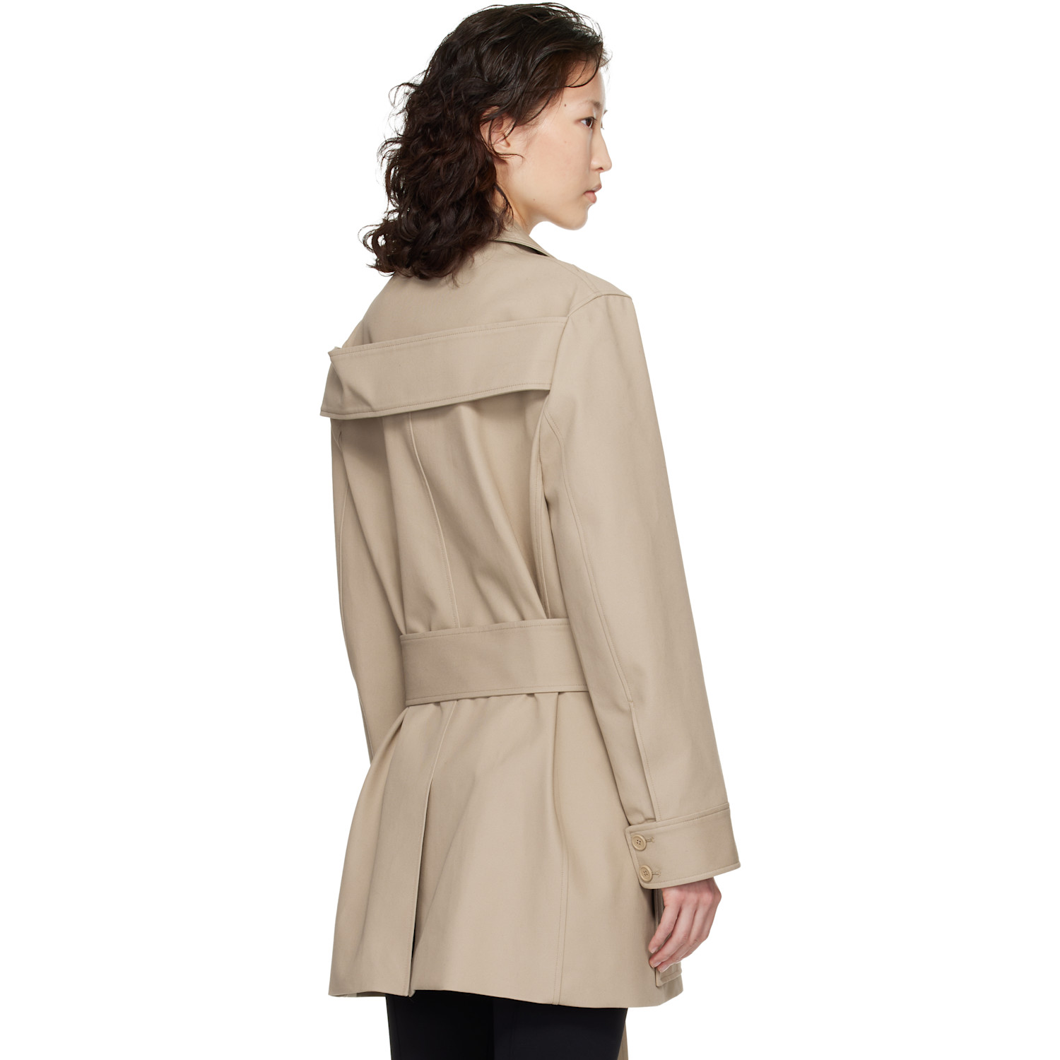  Courrèges Beige Utility Belted Coat 