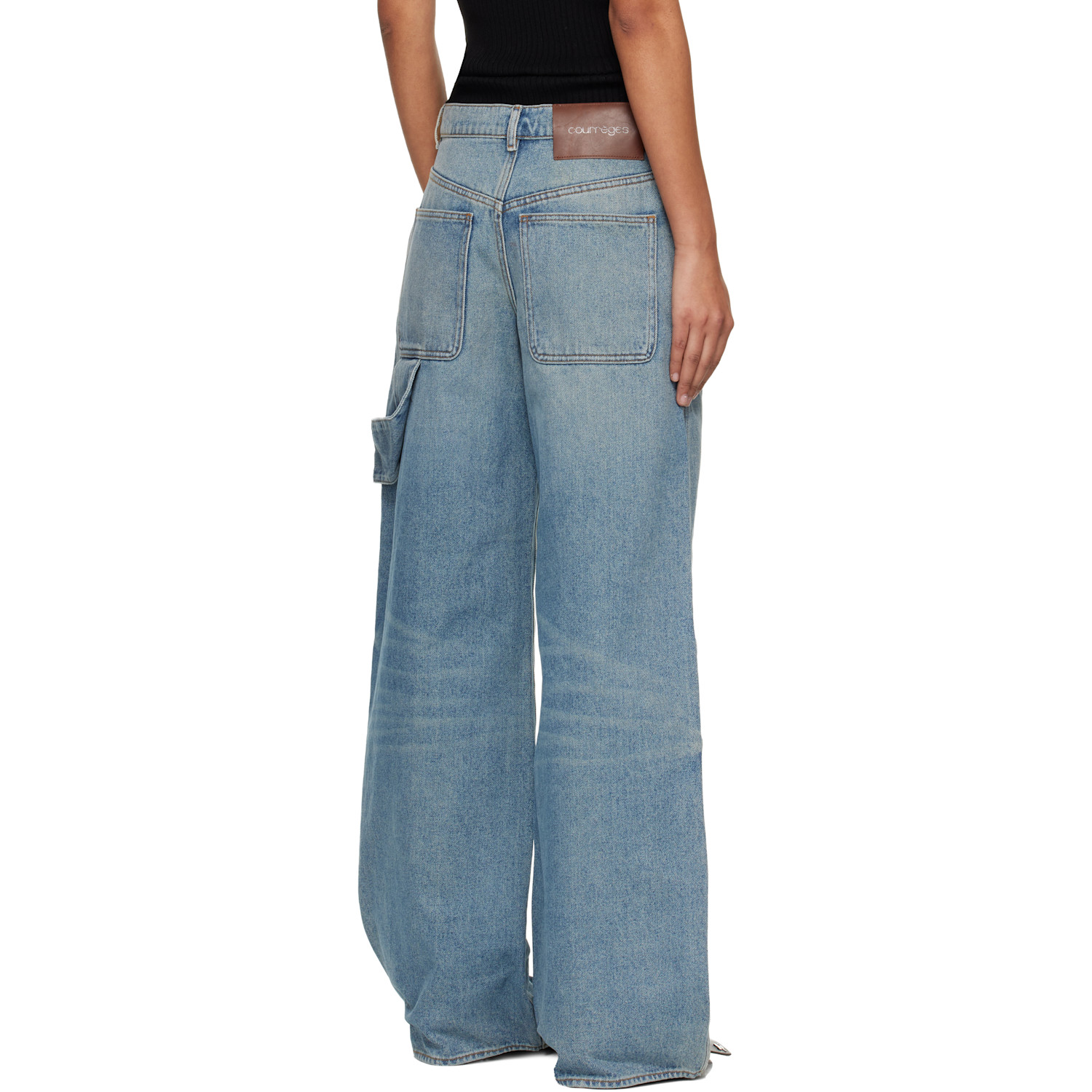  Courrèges Blue Hammer Denim Baggy Jeans 