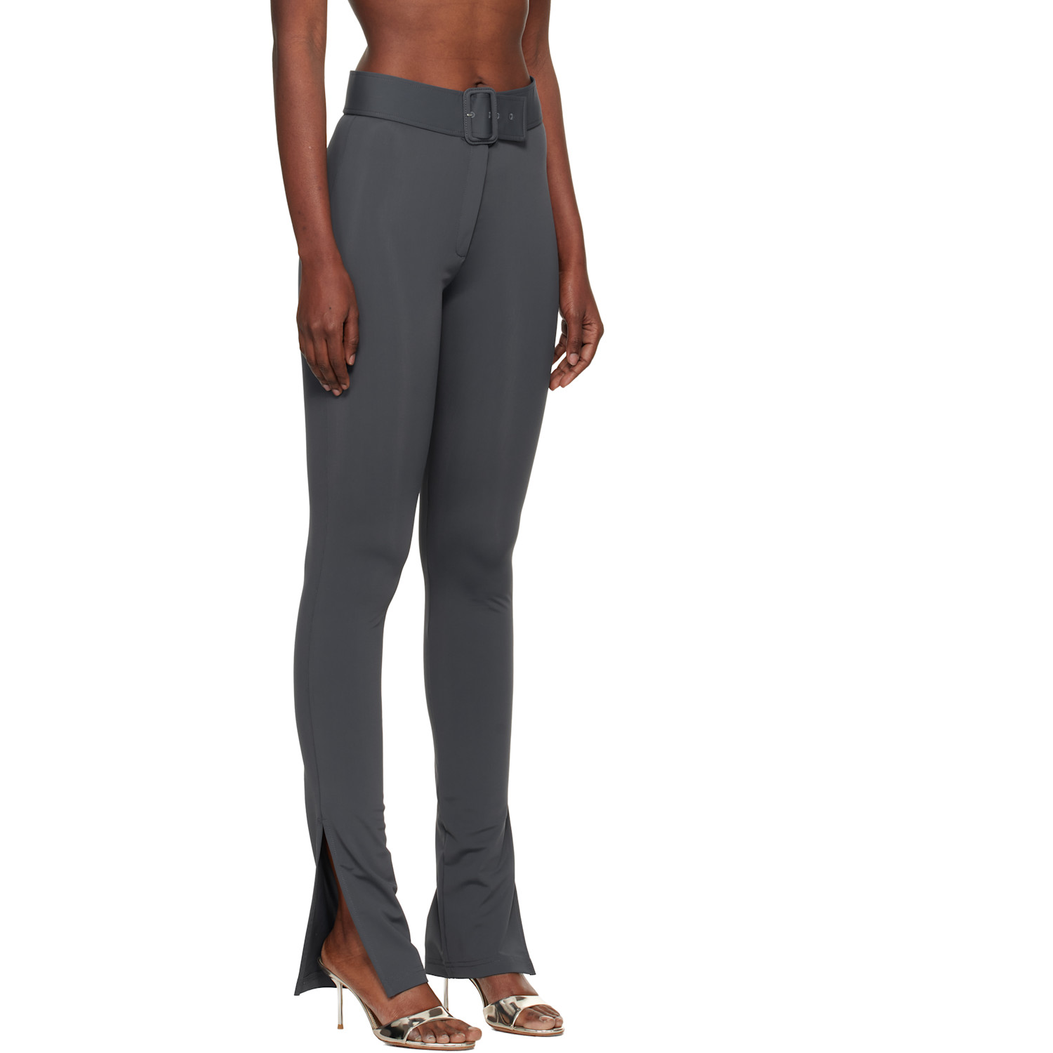  Courrèges Gray Buckle Tech Jersey Leggings 