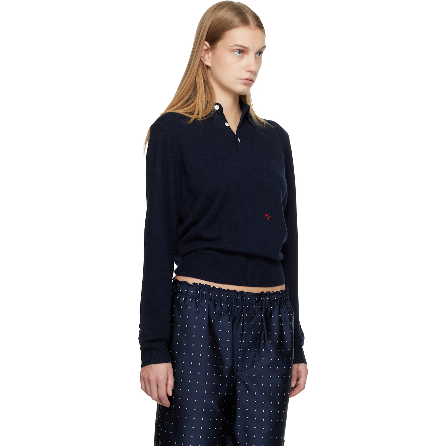  Hommegirls Navy Knit Polo 