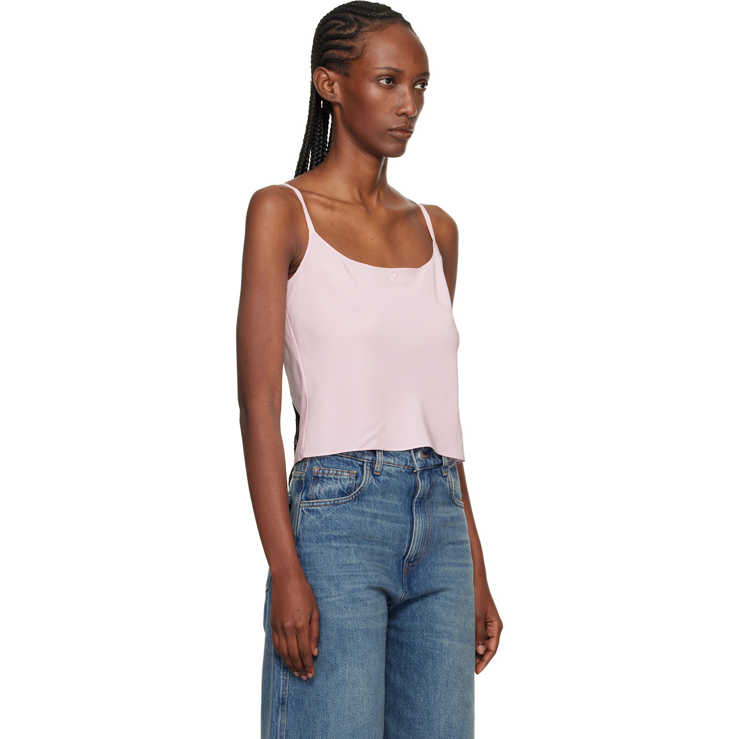  Courrèges Pink Lingerie Silk Top 