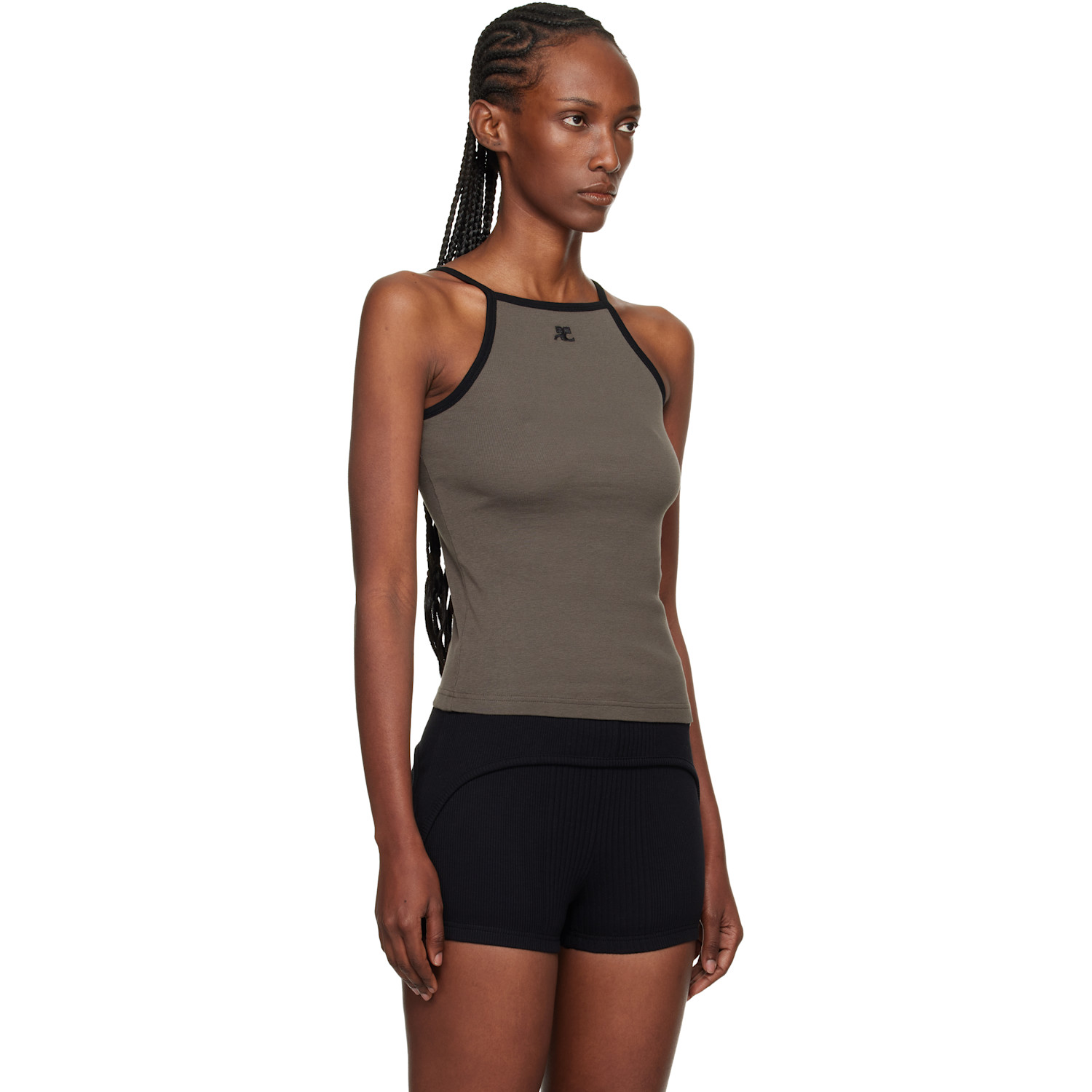  Courrèges Gray Contrast Tank Top 