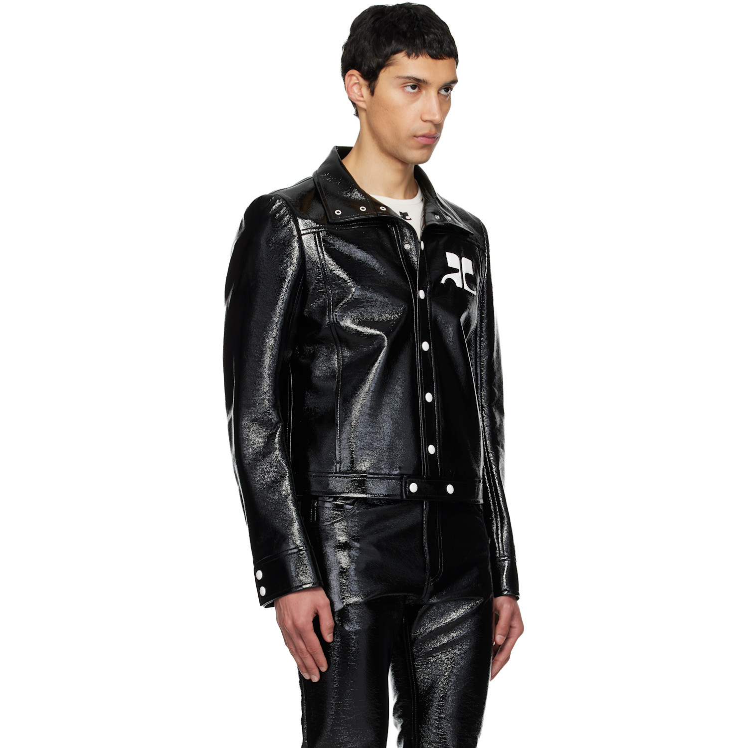  Courrèges Black Reedition Vinyl Jacket 