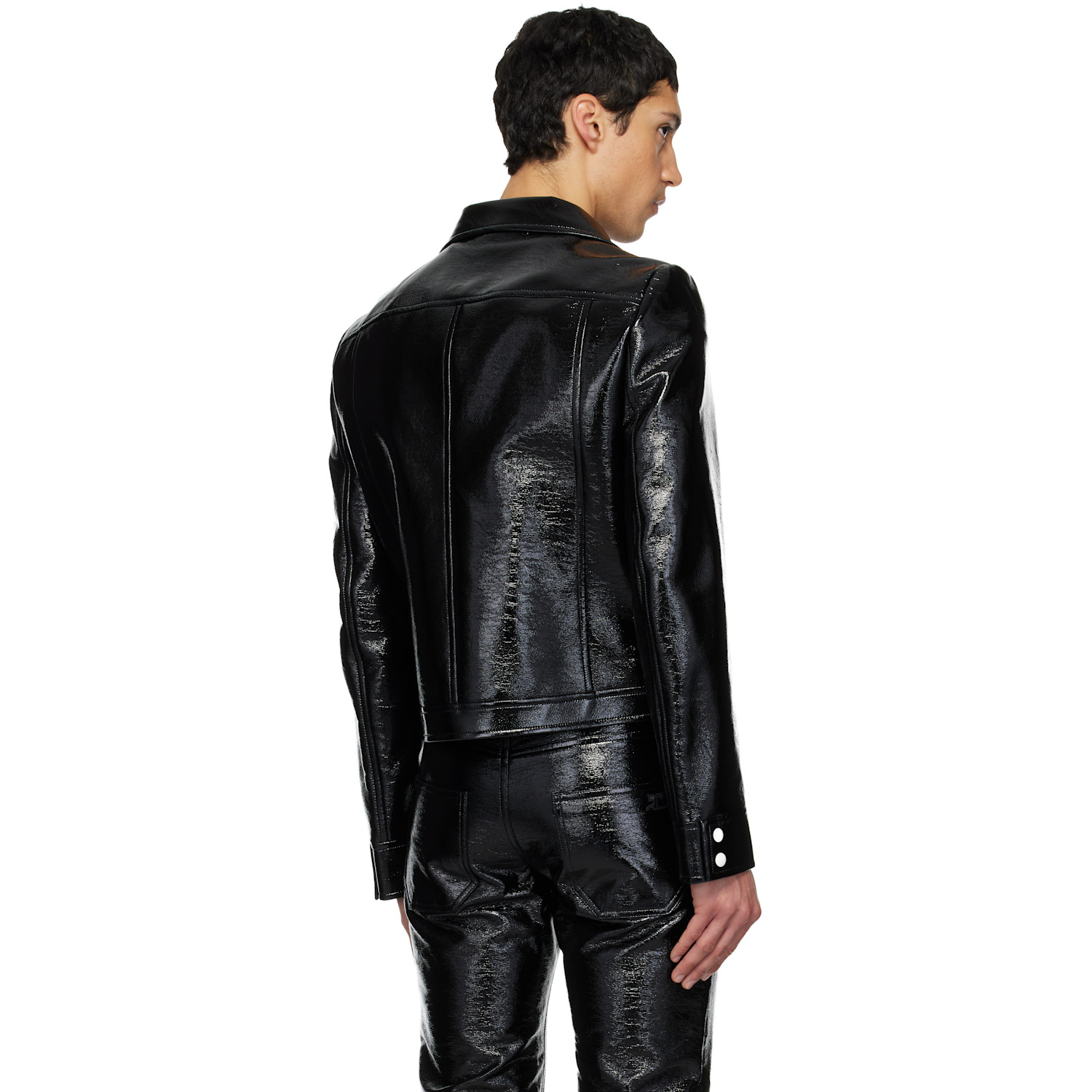  Courrèges Black Reedition Vinyl Jacket 