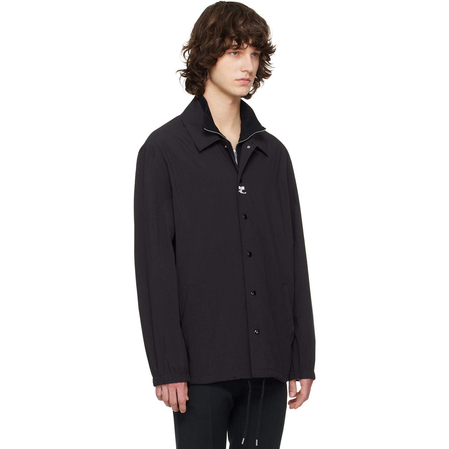  Courrèges Black Printed Coach Jacket 