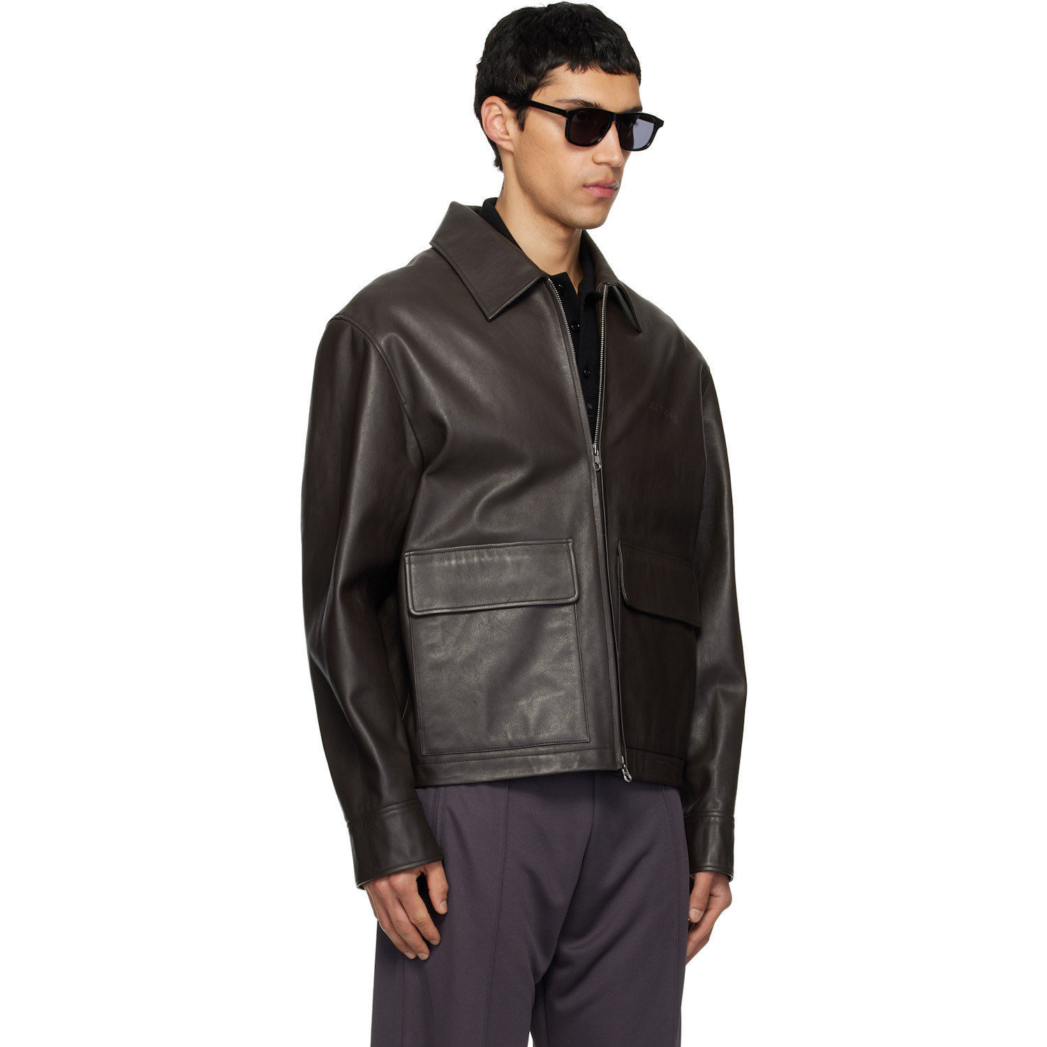  Courrèges Brown 2-pocket Leather Jacket 