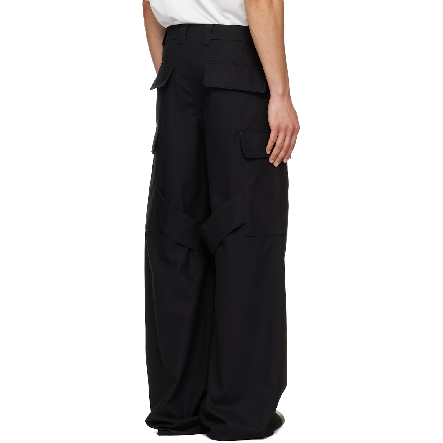  Courrèges Black Utility Chaps Cotton Trousers 