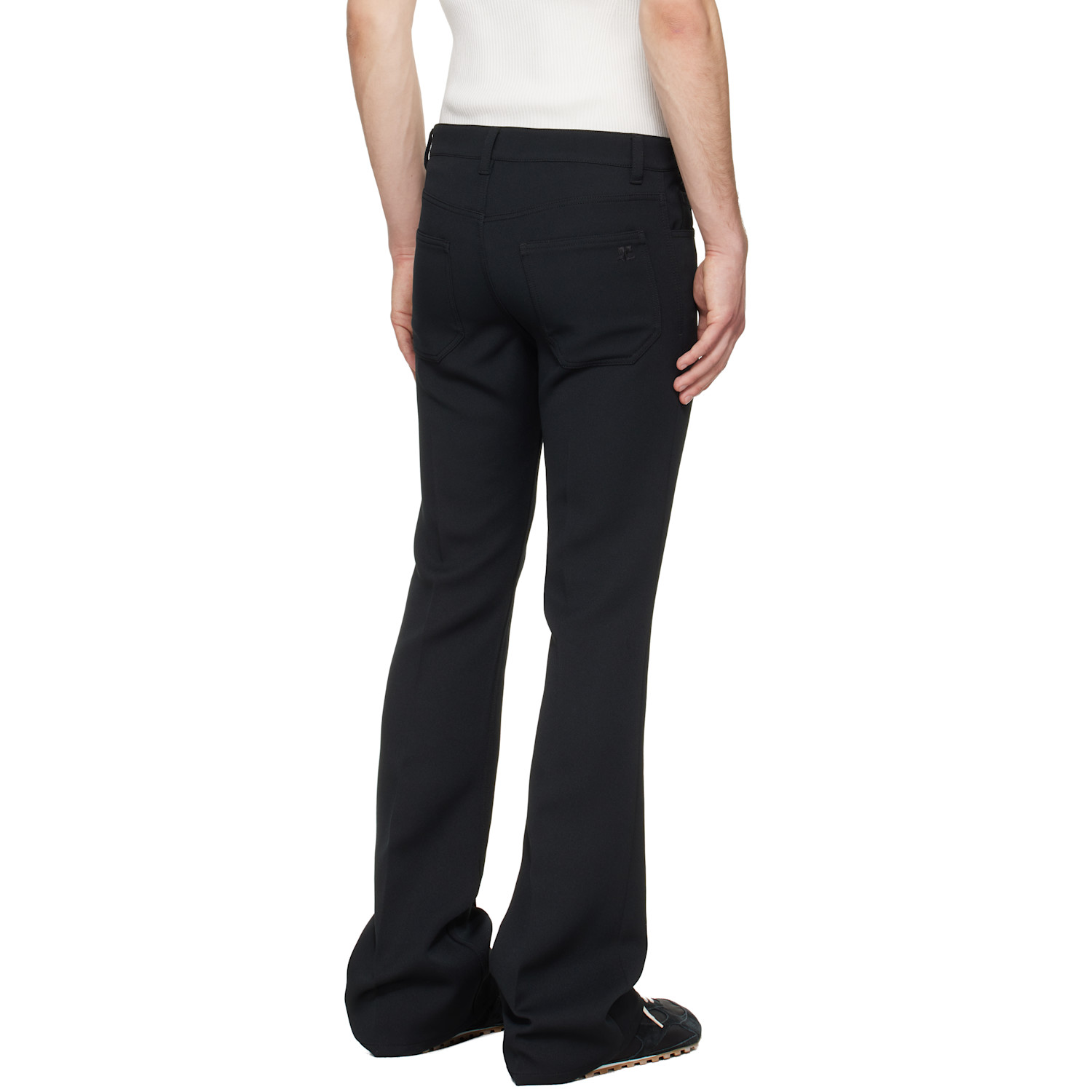  Courrèges Black Signature 70's Bootcut Trousers 