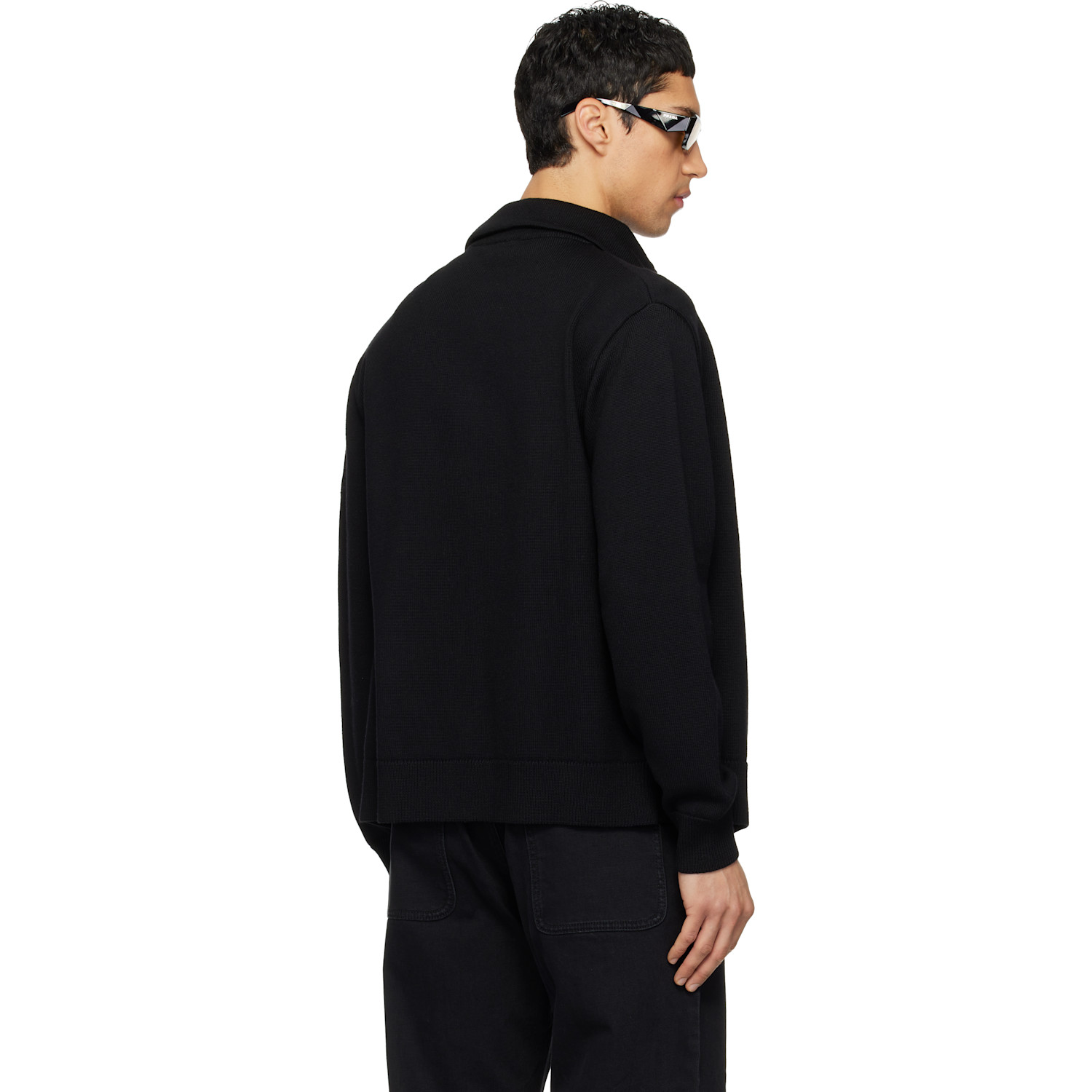  Courrèges Black Zipped Wool Cardigan 