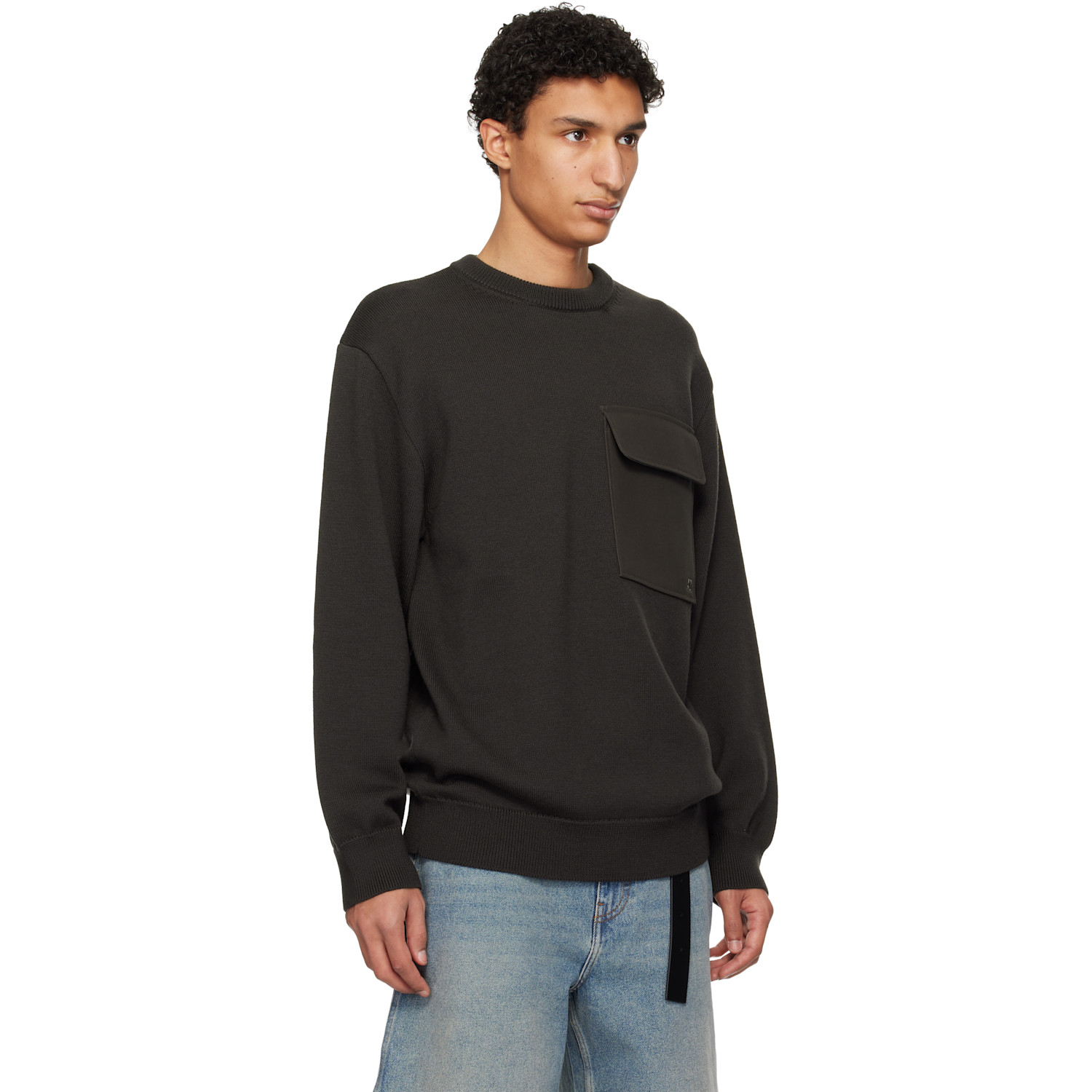  Courrèges Brown Utility Wool Sweater 