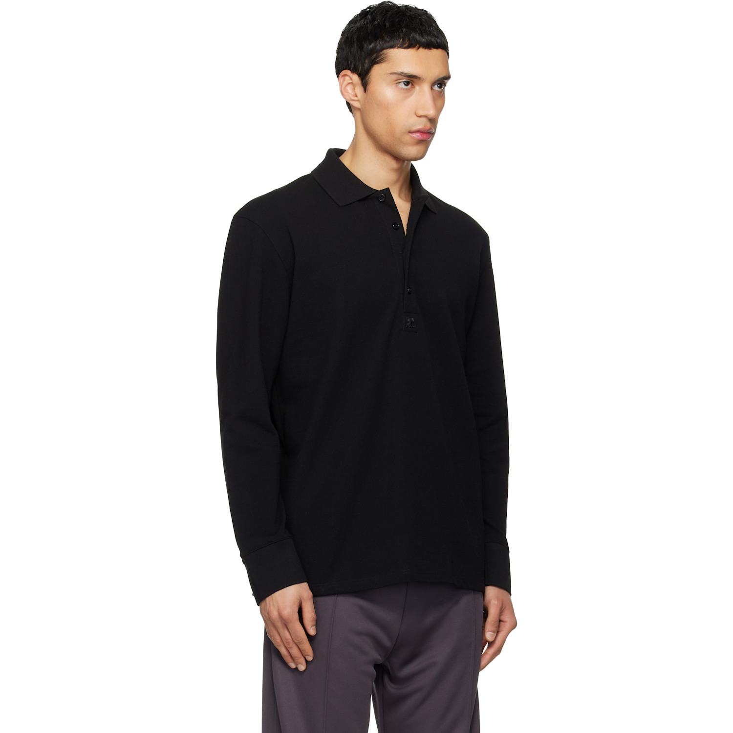  Courrèges Black Oversized Polo 
