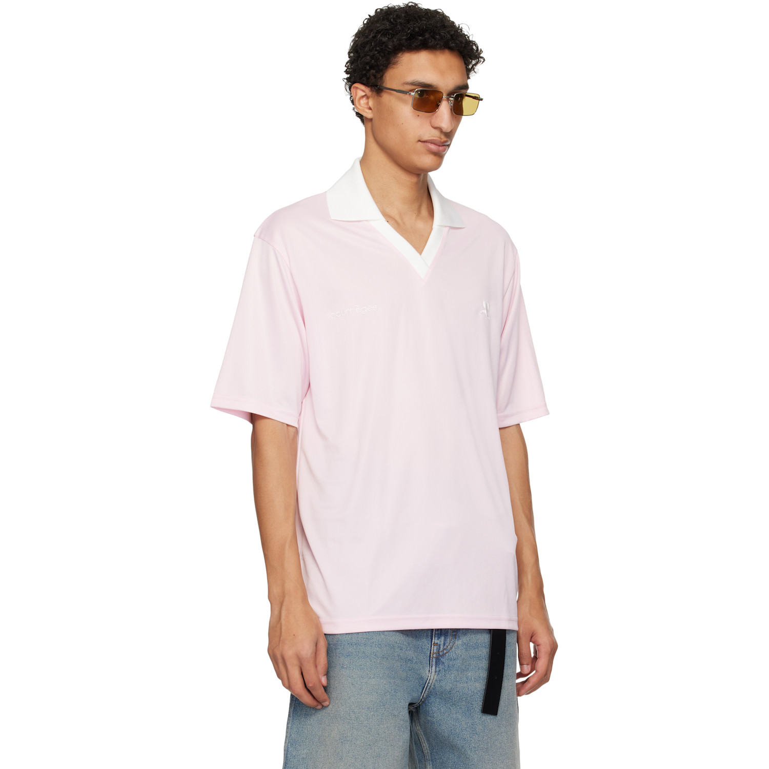  Courrèges Pink Oversized Sports Polo 