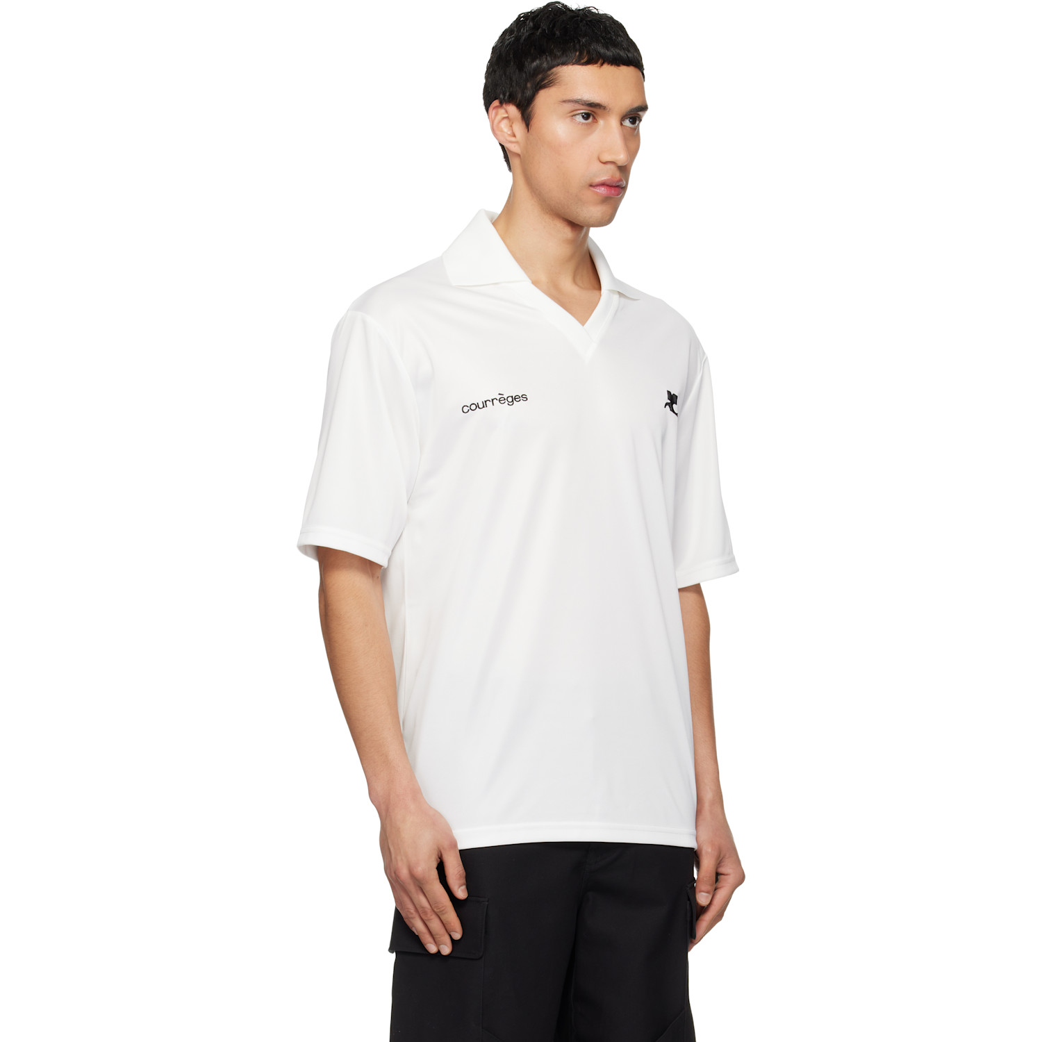  Courrèges White Oversized Sports Polo 
