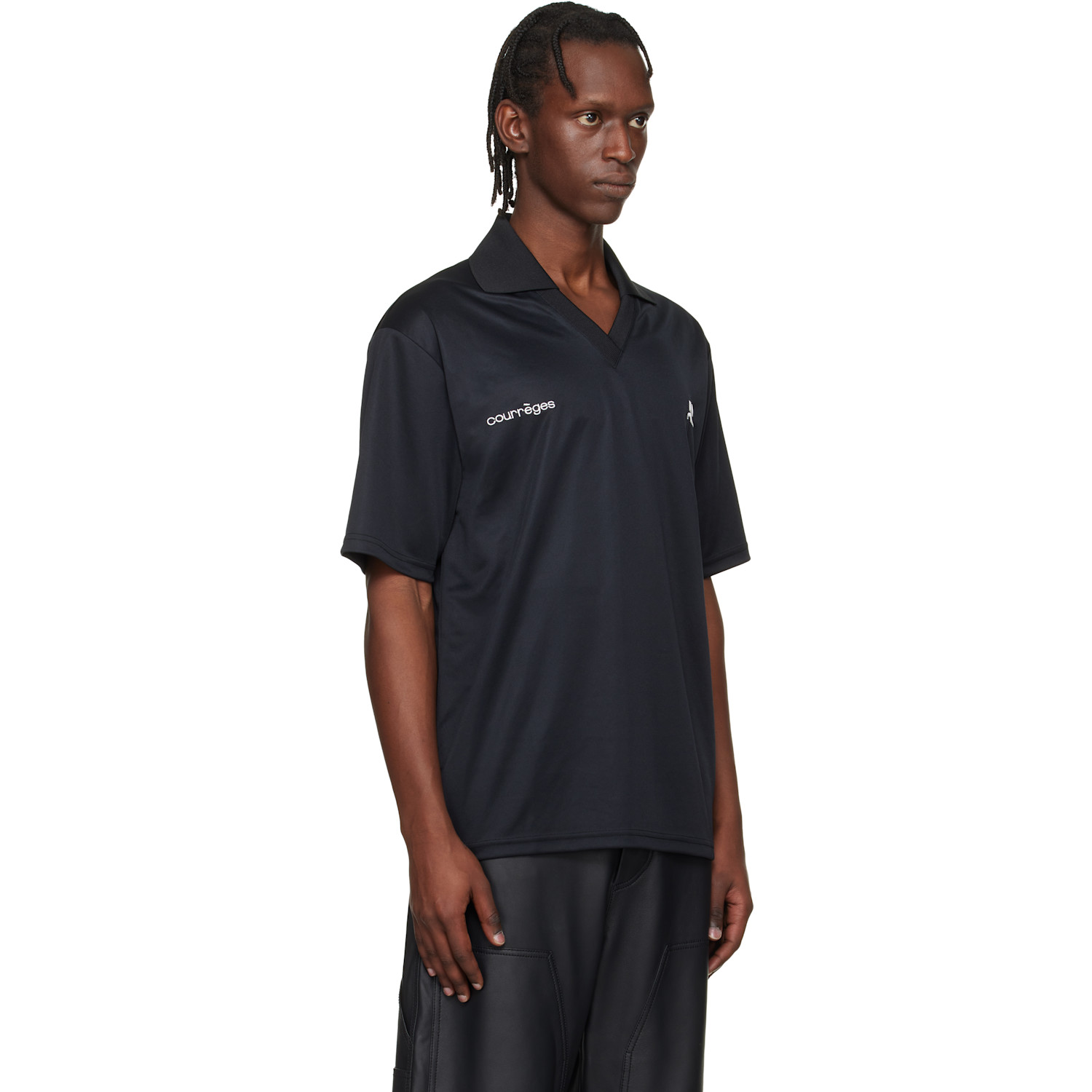  Courrèges Black Oversized Sports Polo 