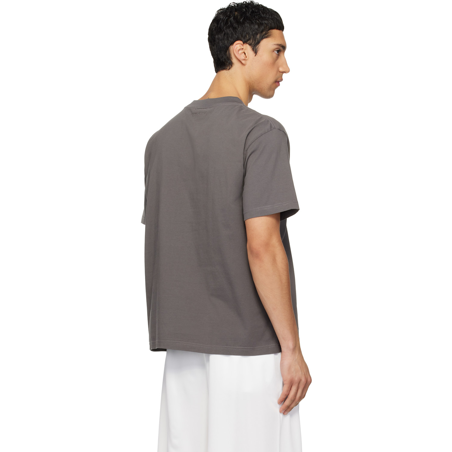  Courrèges Gray Twisted Logo T-shirt 