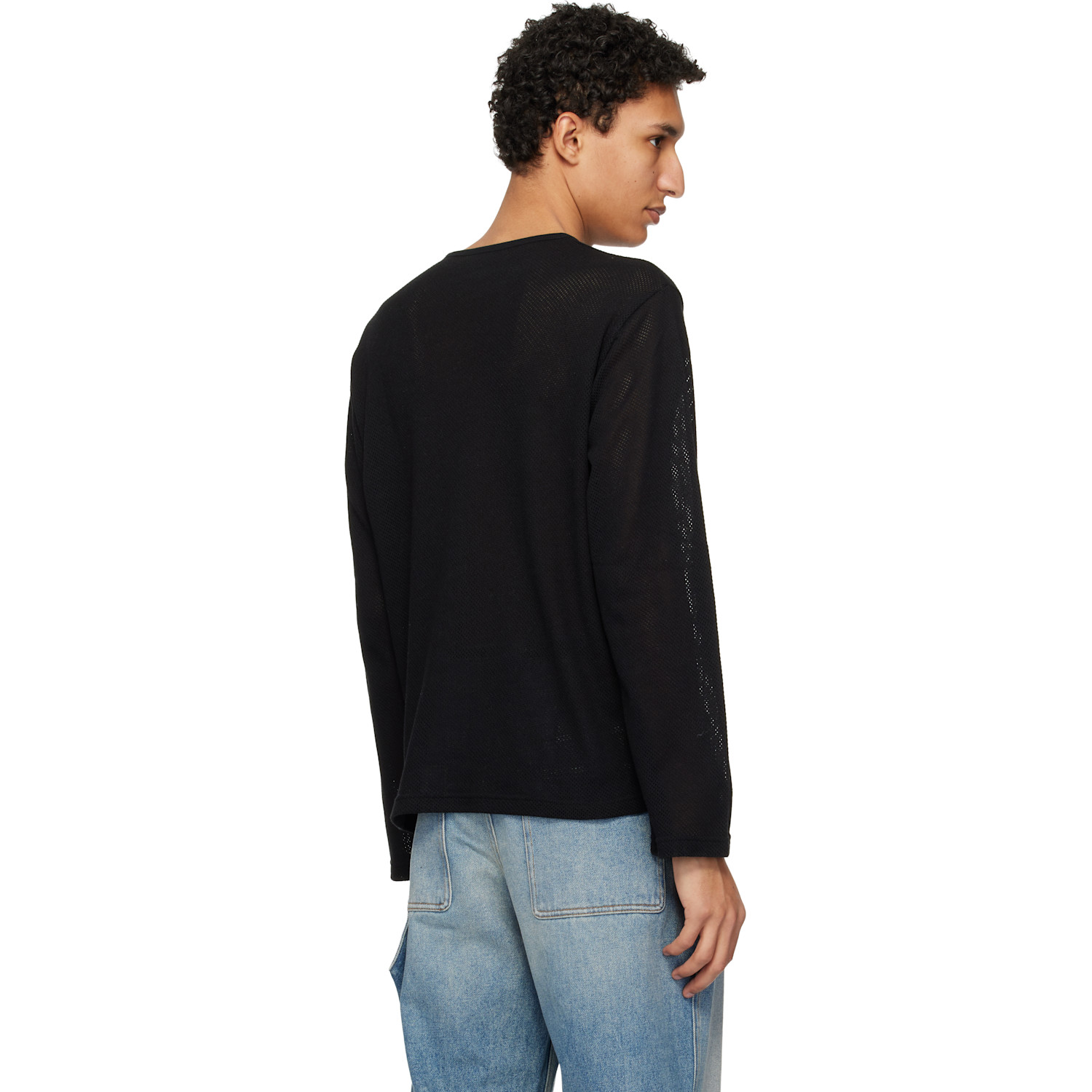  Courrèges Black Printed Mesh T-shirt 