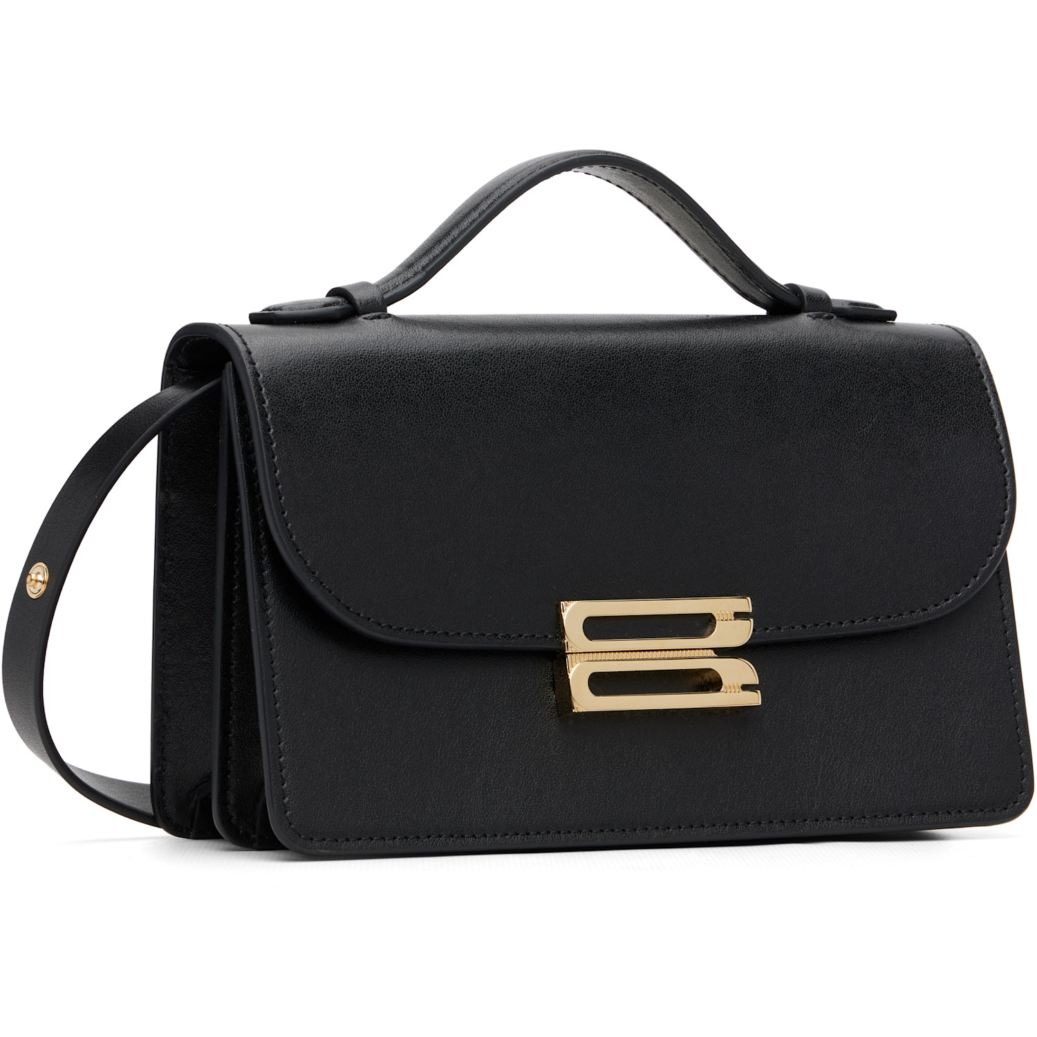  Victoria Beckham Black Small Leather Dorian Bag 