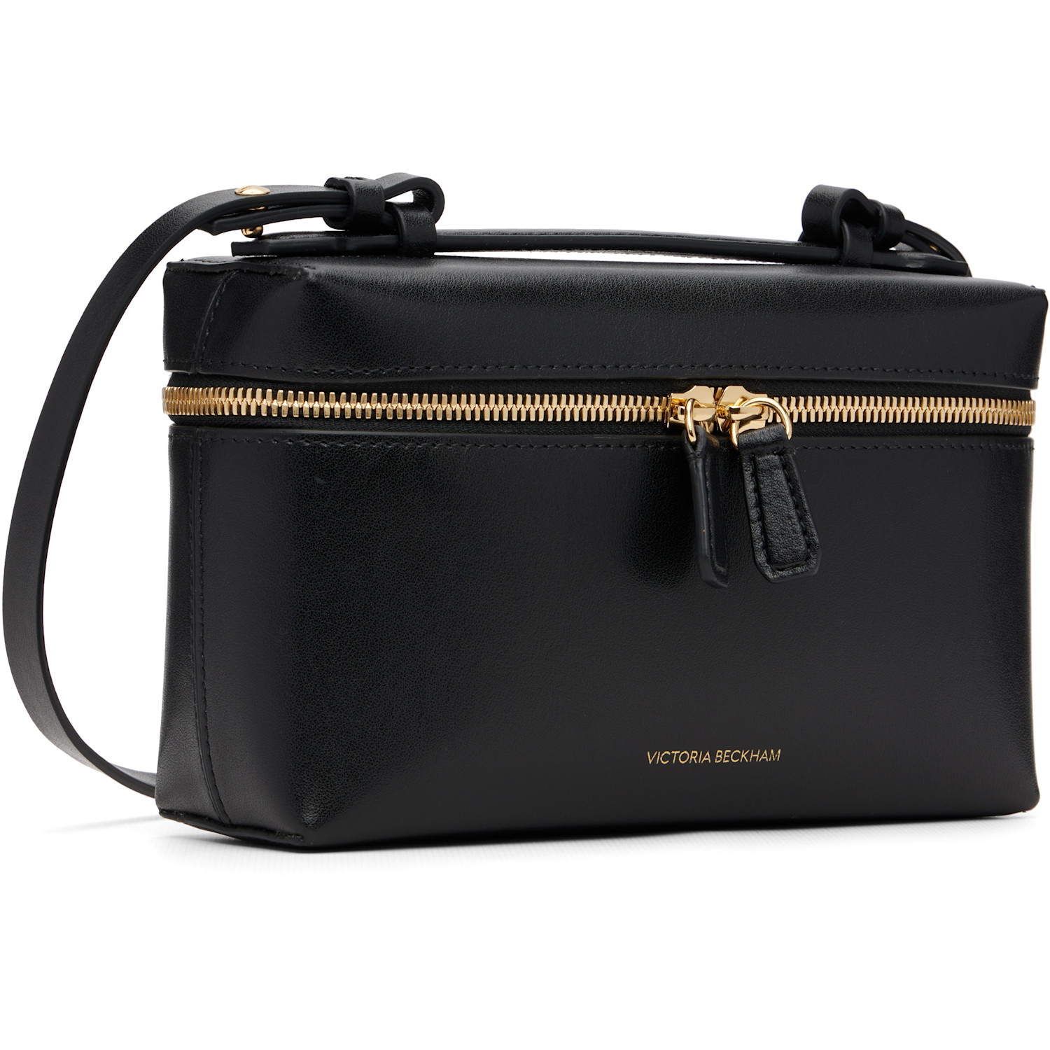  Victoria Beckham Black Leather Vanity Crossbody Bag 
