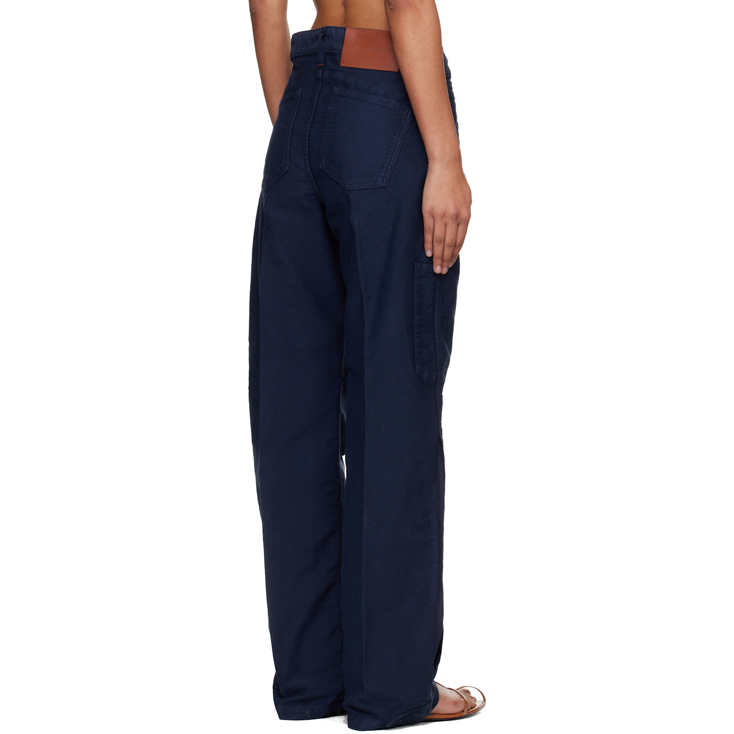  Victoria Beckham Navy Split Utility Trousers 