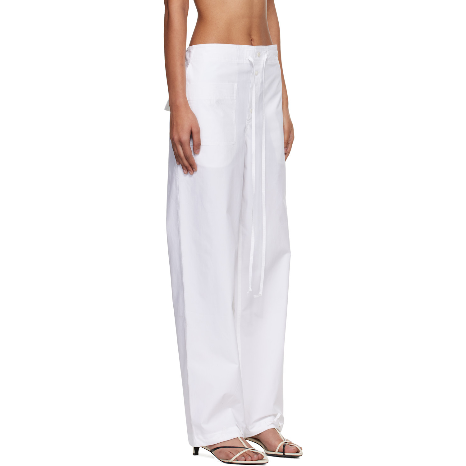  Victoria Beckham White Cargo Trousers 