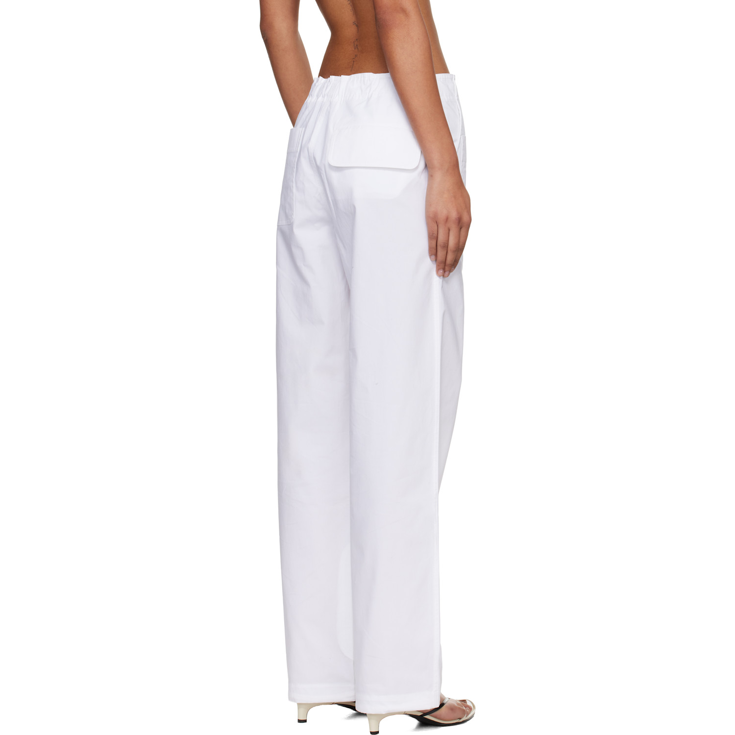  Victoria Beckham White Cargo Trousers 