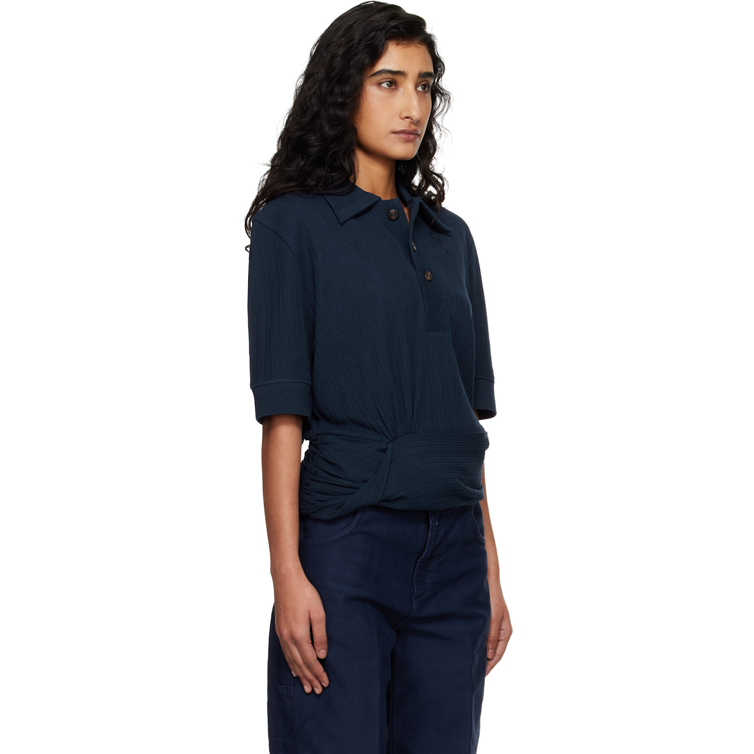  Victoria Beckham Navy Twist Polo 