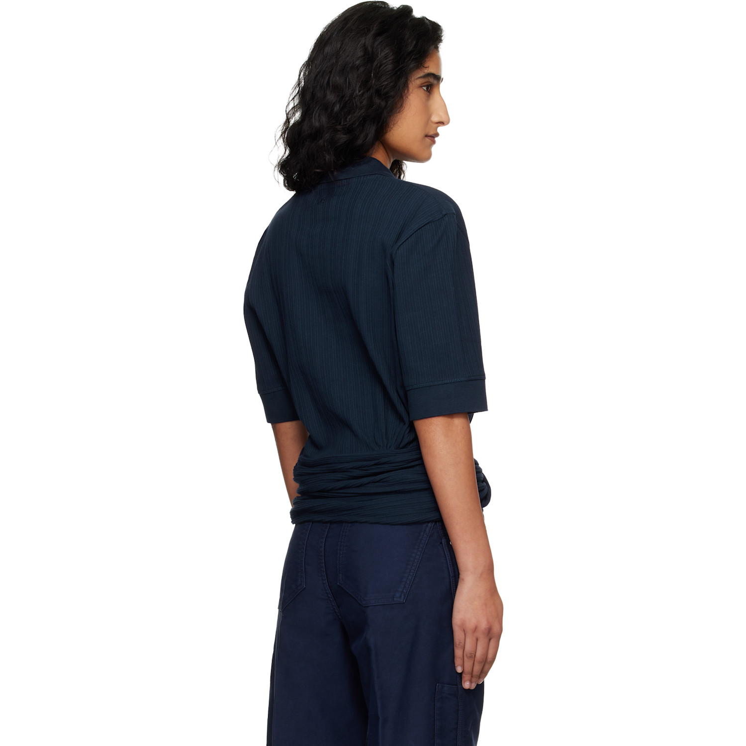  Victoria Beckham Navy Twist Polo 