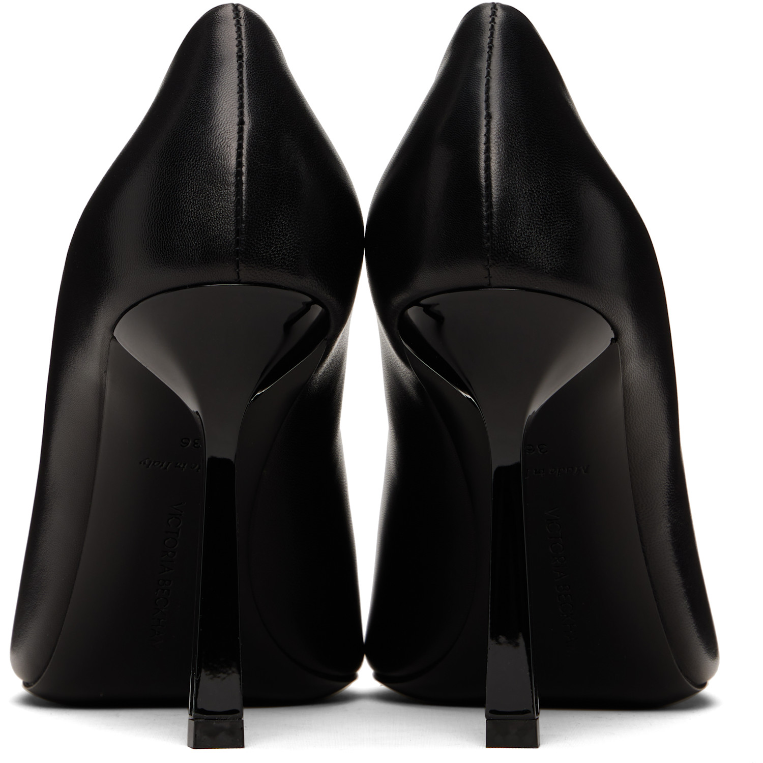  Victoria Beckham Black Victoria Stiletto 100 Leather Heels 