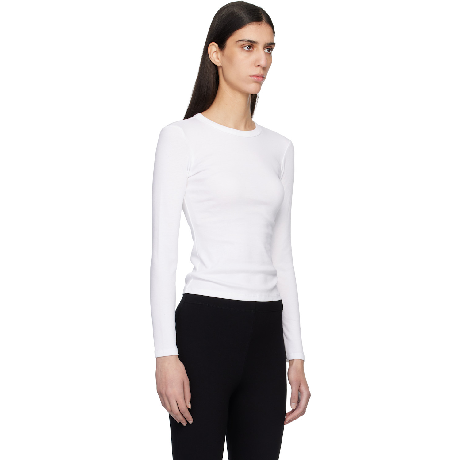  Leset White Nando Slim Fit Long Sleeve T-shirt 