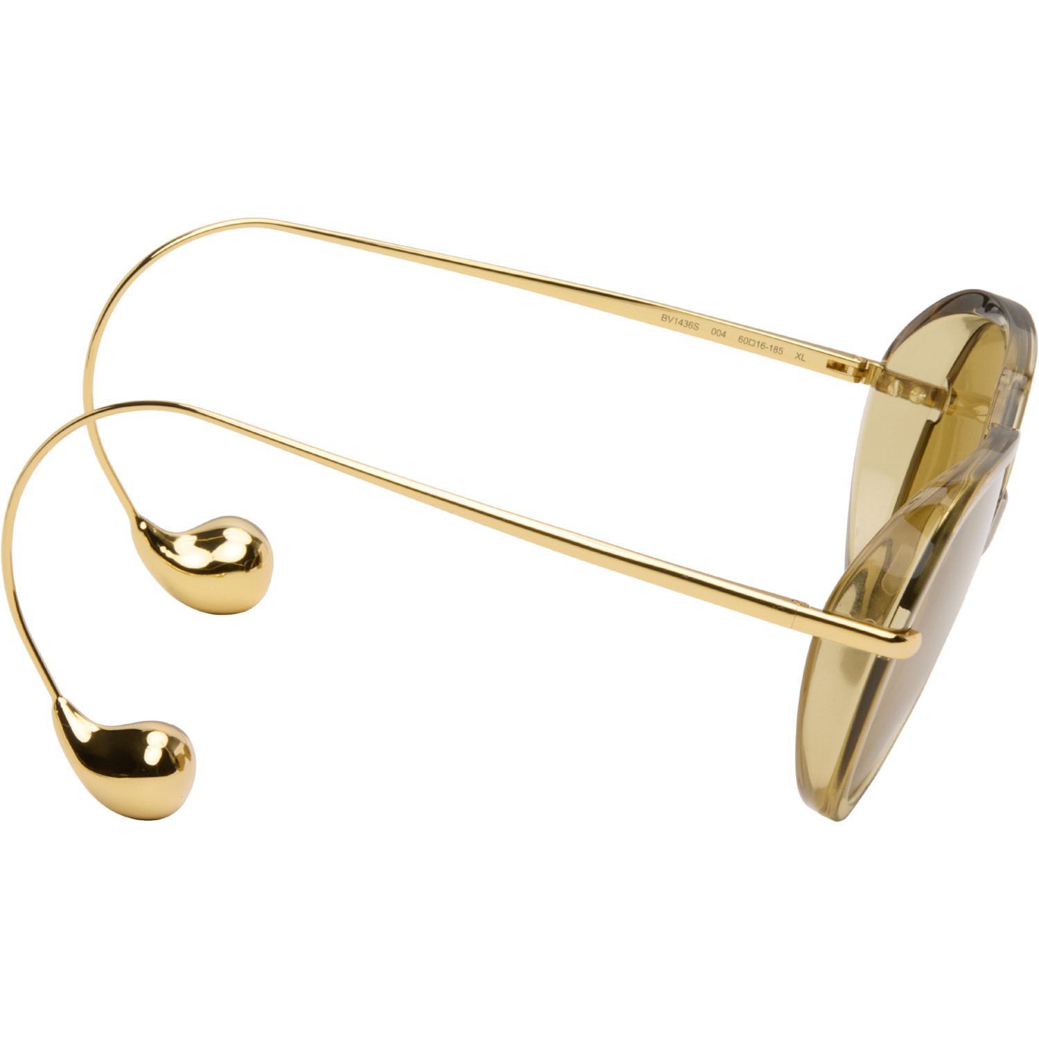  Bottega Veneta Yellow Drop Squared Sunglasses 