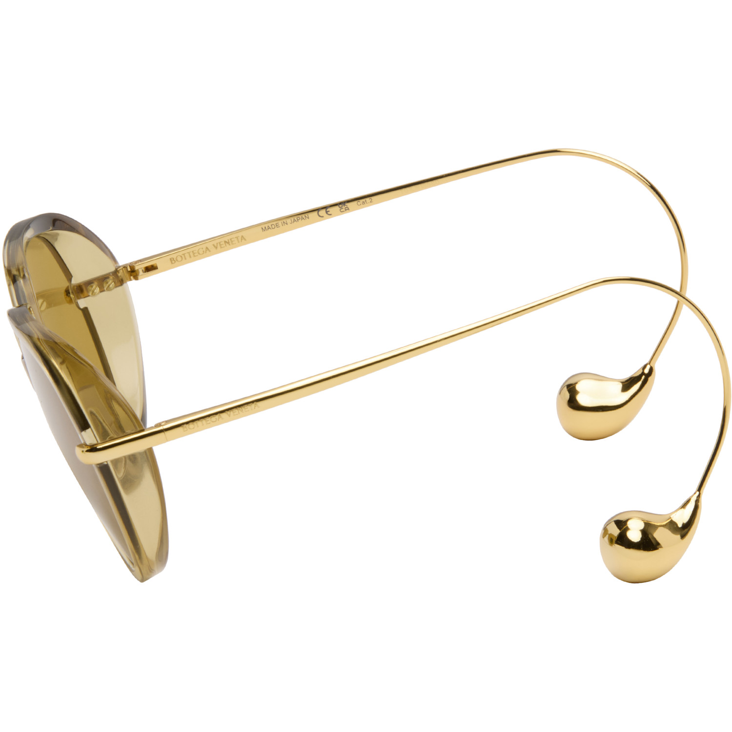  Bottega Veneta Yellow Drop Squared Sunglasses 