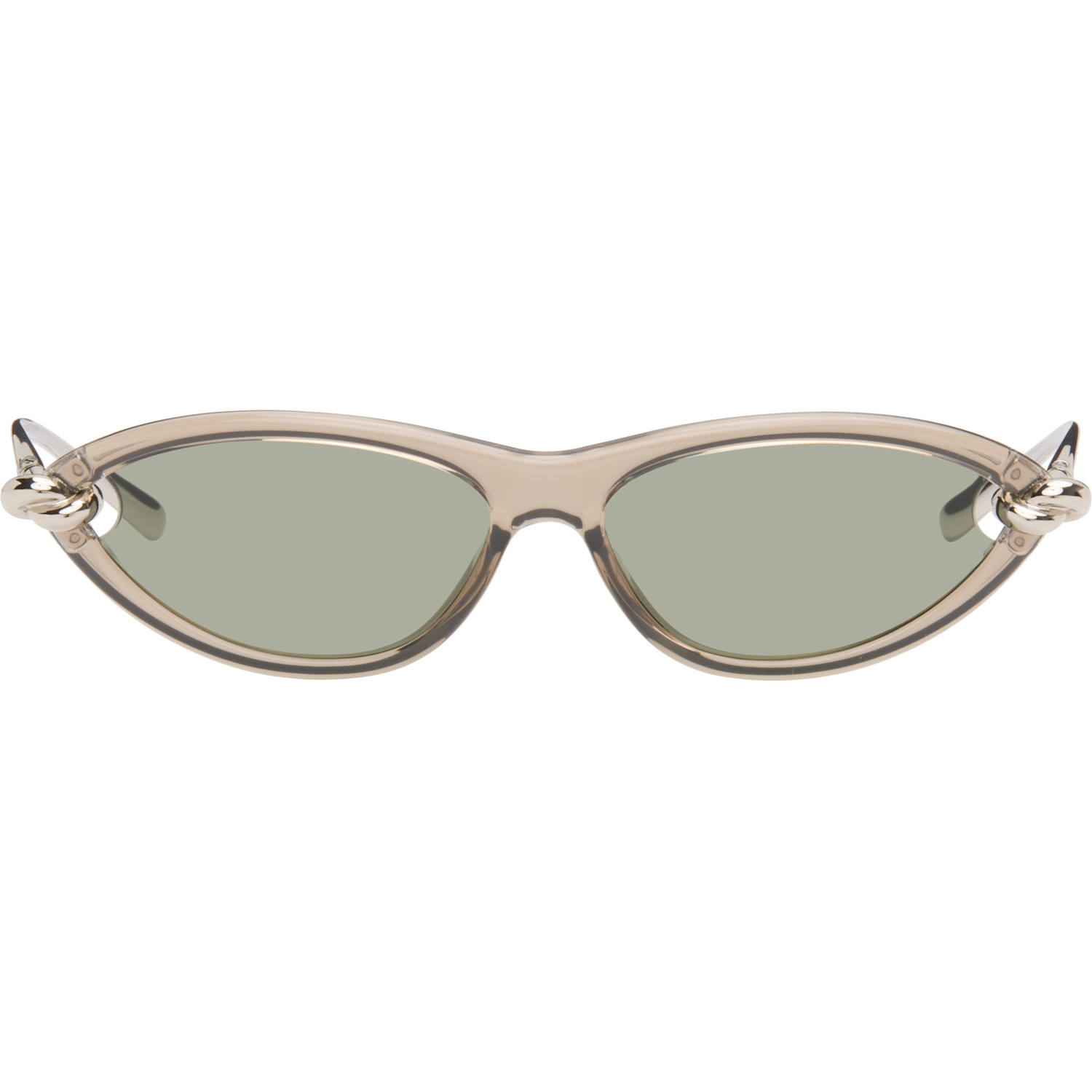 Bottega Veneta Silver Cat Eye Knot Sunglasses