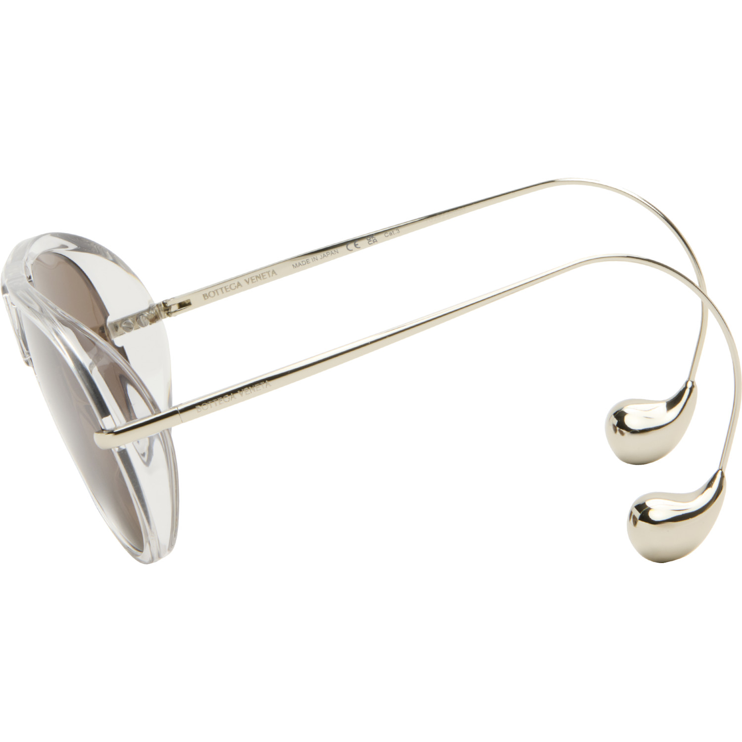  Bottega Veneta Transparent Drop Aviator Sunglasses 