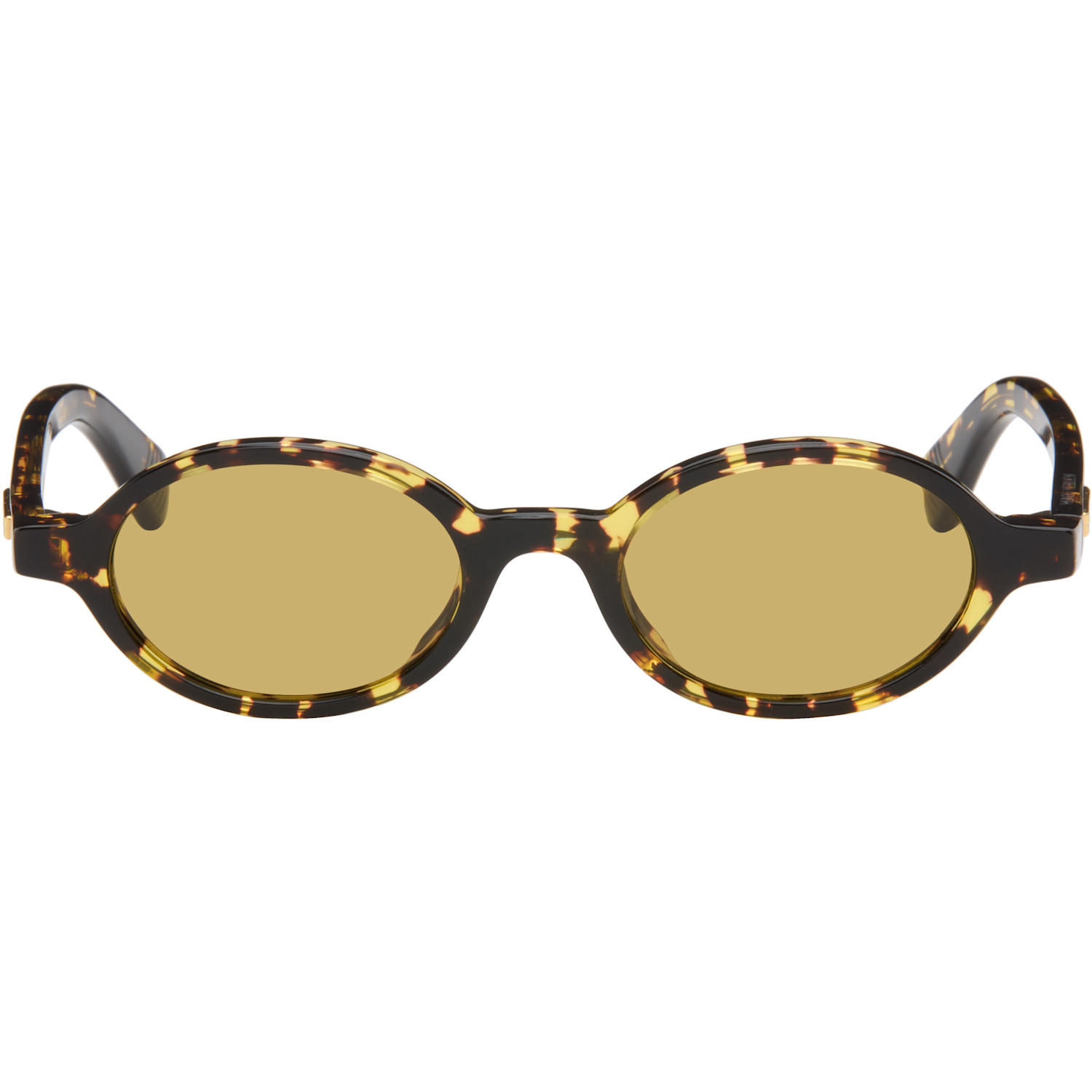 Bottega Veneta Black & Yellow Classic Oval Sunglasses