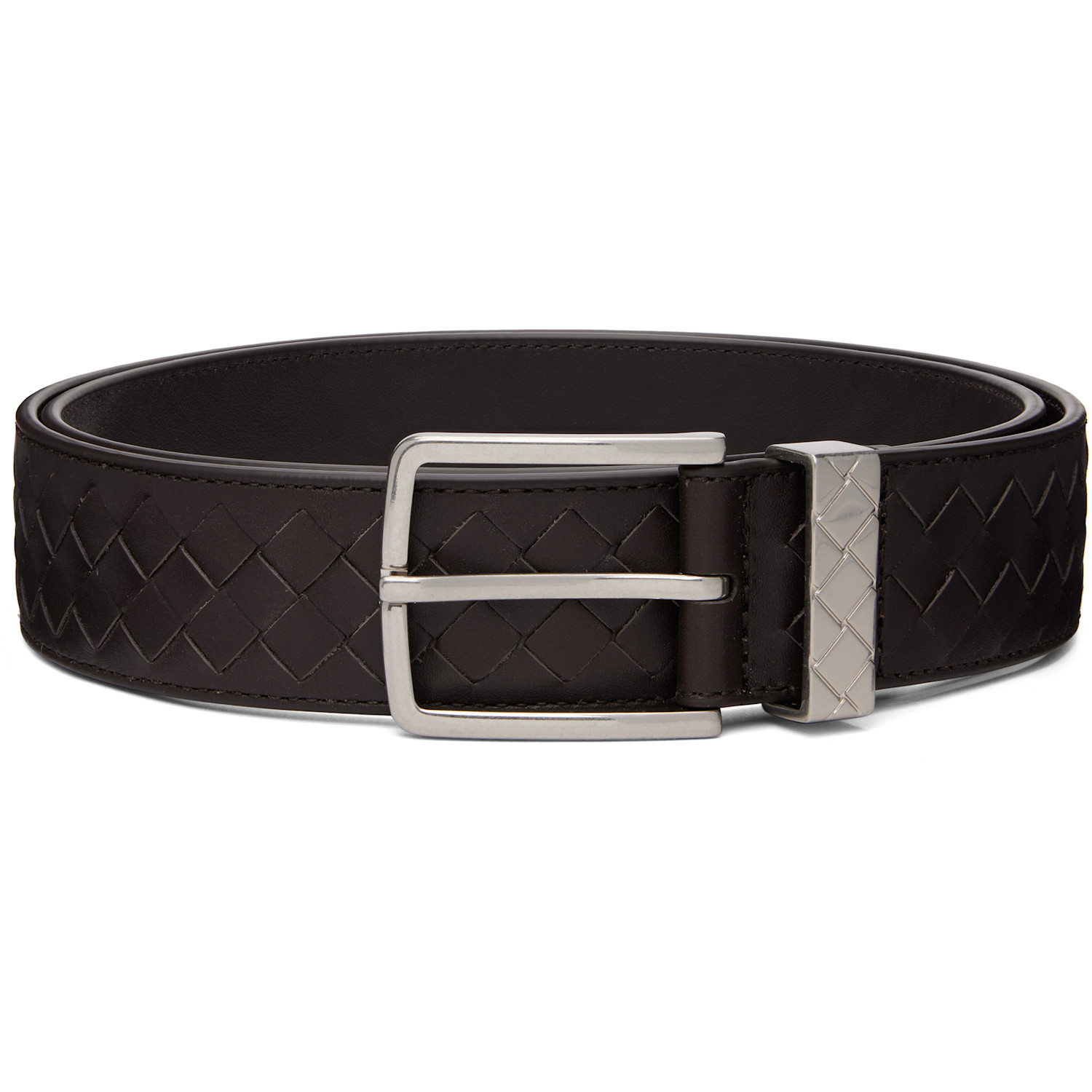 Bottega Veneta Brown Intrecciato Belt
