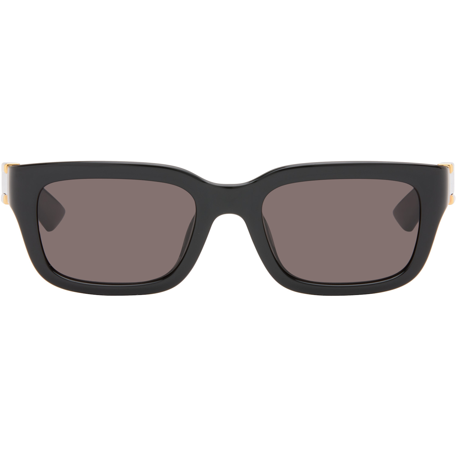 Bottega Veneta Black Rectangular Ribbon Sunglasses