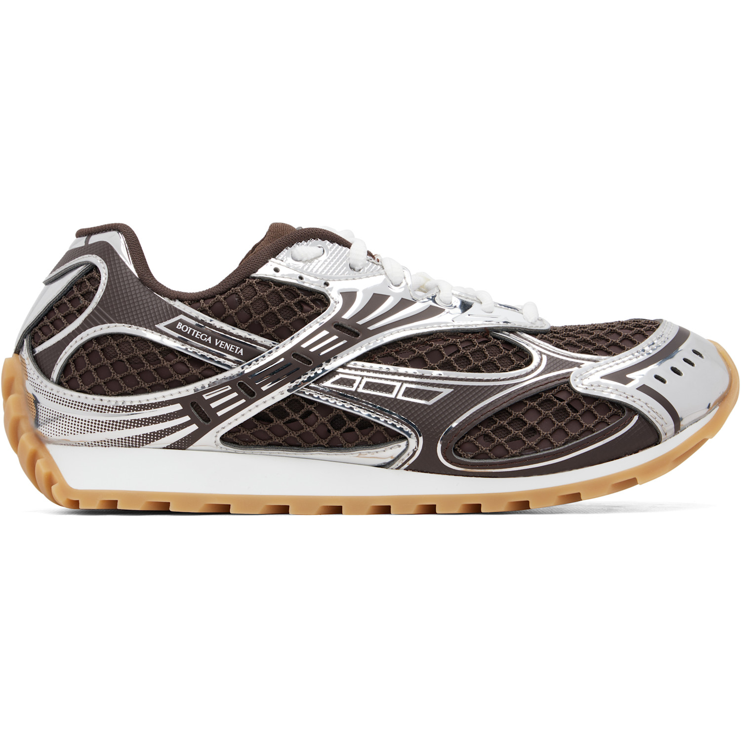 Bottega Veneta Brown & Silver Orbit Sneakers
