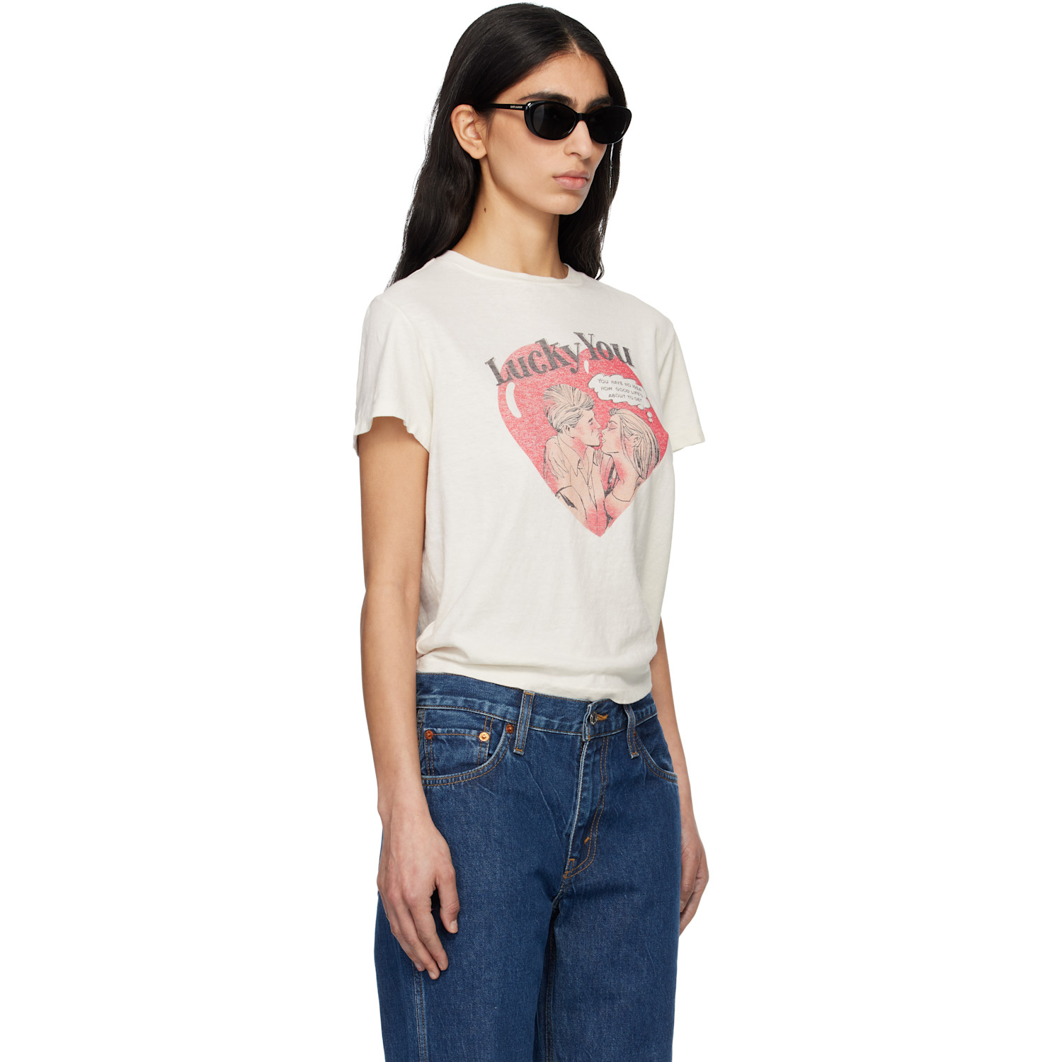  Re/done Off-white Classic 'lucky You' T-shirt 