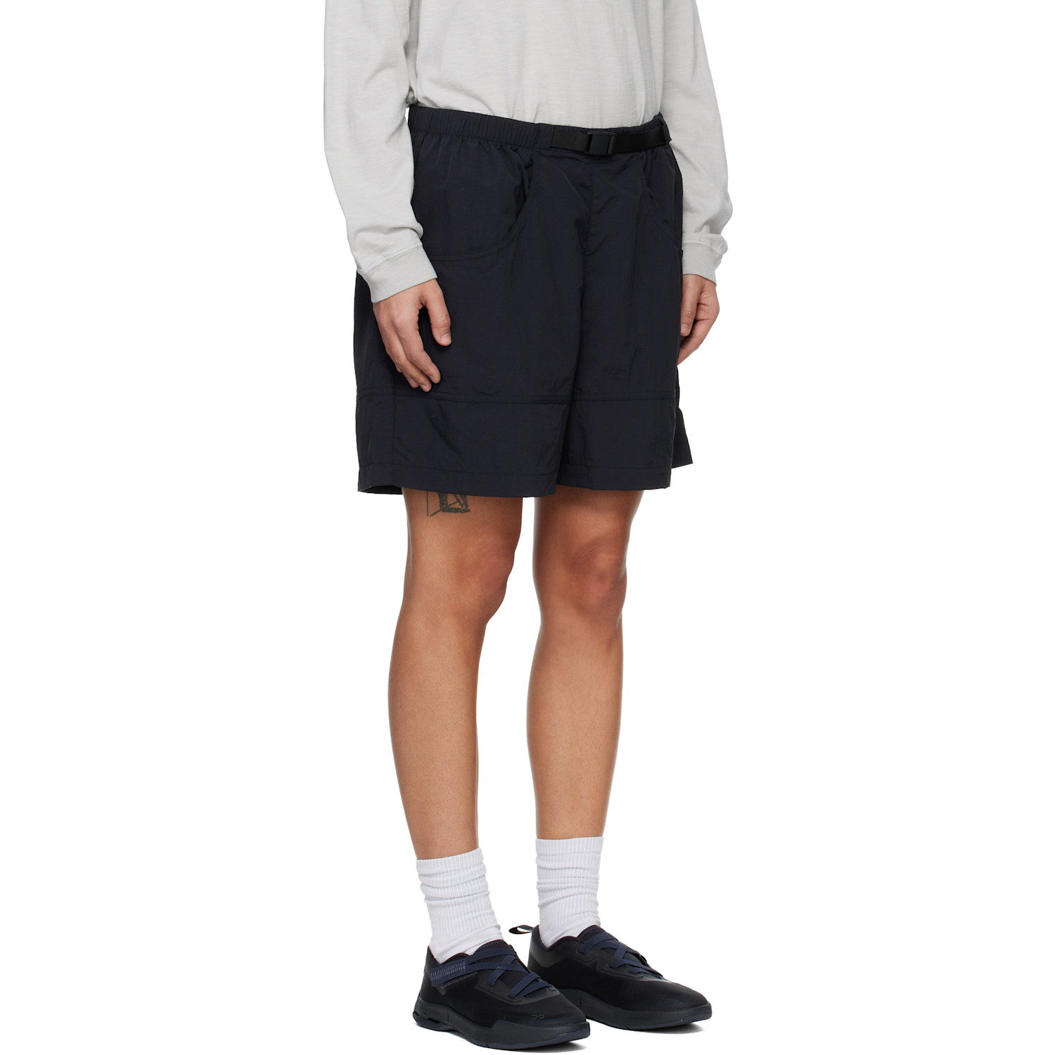 The North Face Black Tnf Red Box Nylon Belted Shorts 