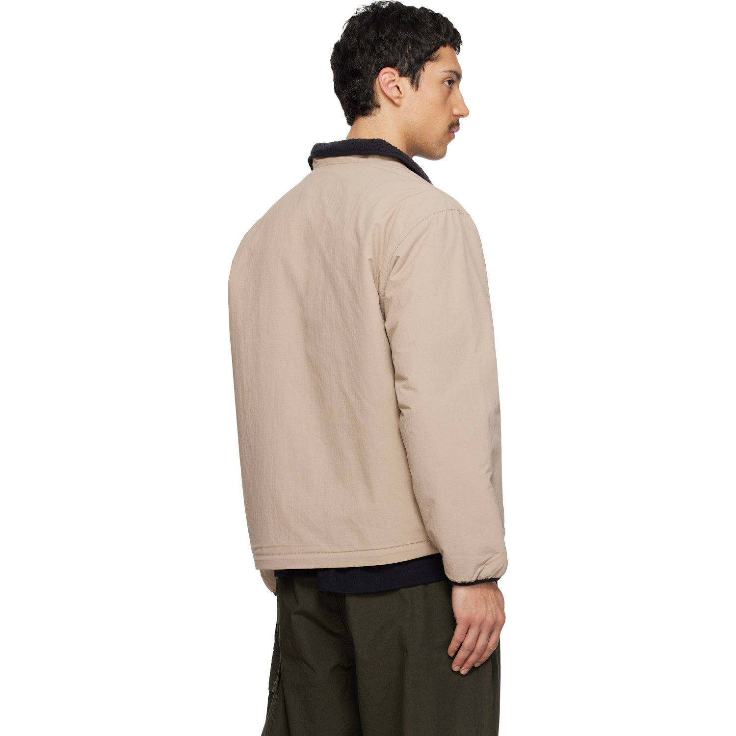  The North Face Beige & Black Red Box Fleece Reversible Jacket 