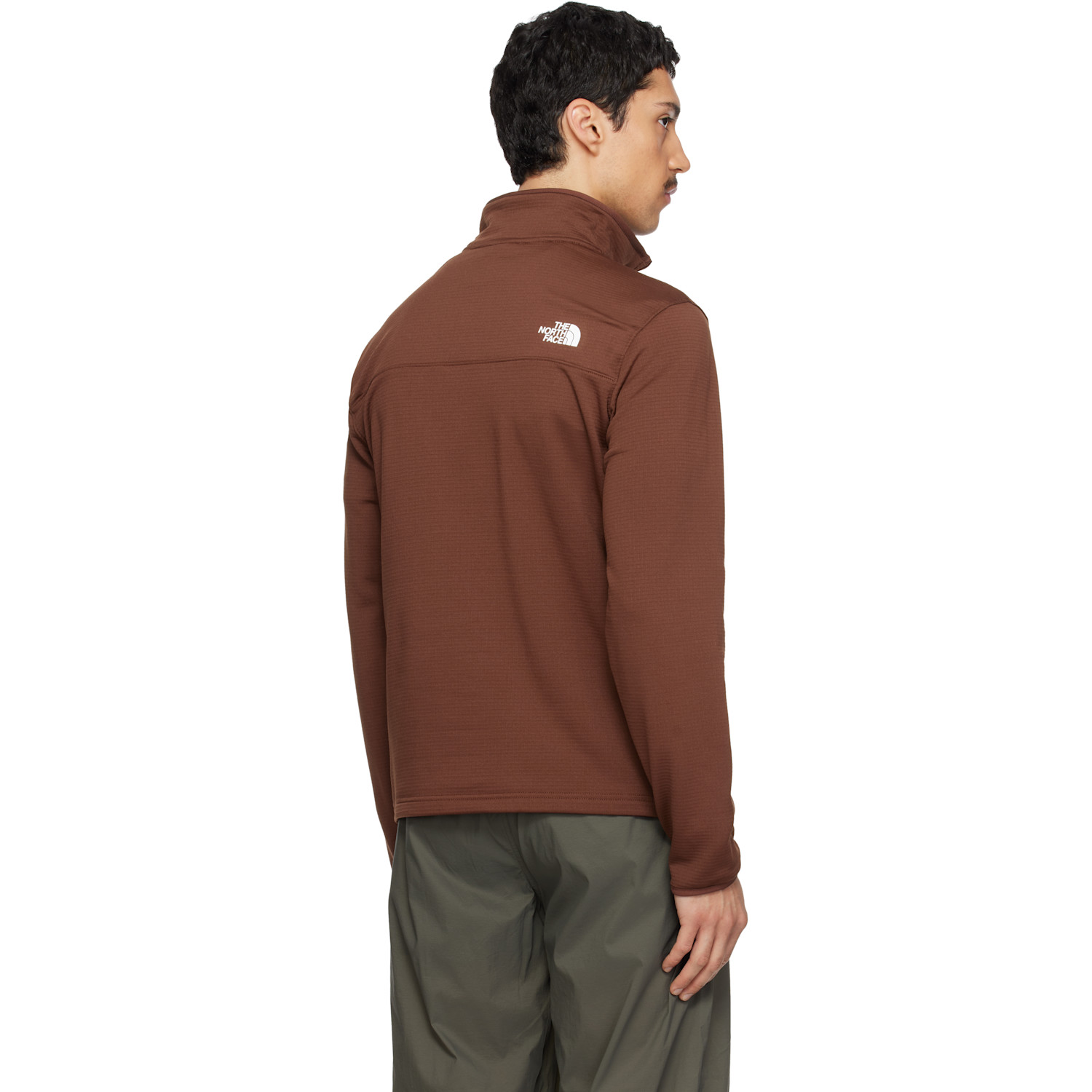  The North Face Brown Cedar Trail Grid Fleece Quarter-zip Sweatshirt 